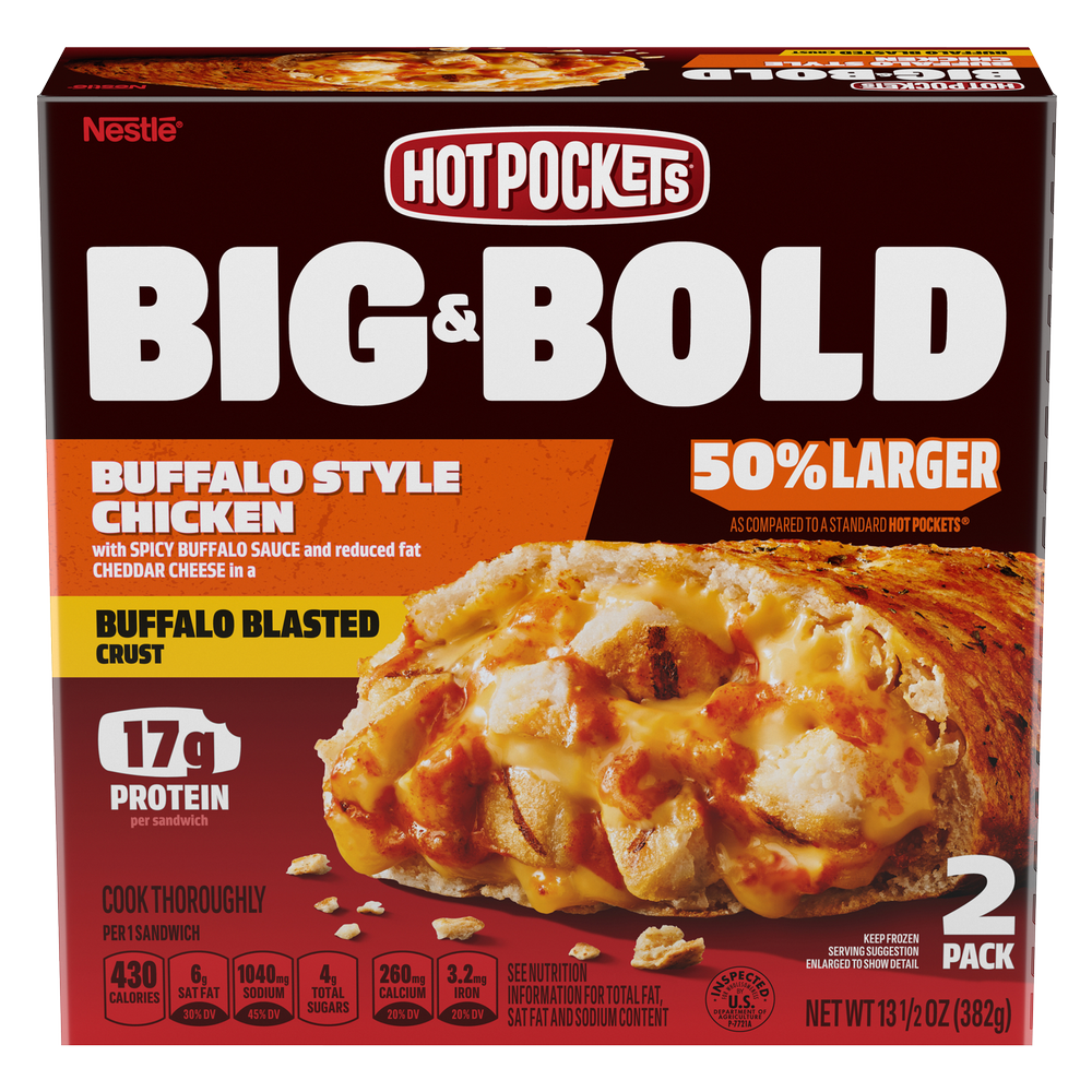 Hot Pockets Big & Bold Buffalo Style Chicken 2ct 13.5oz Delivered In