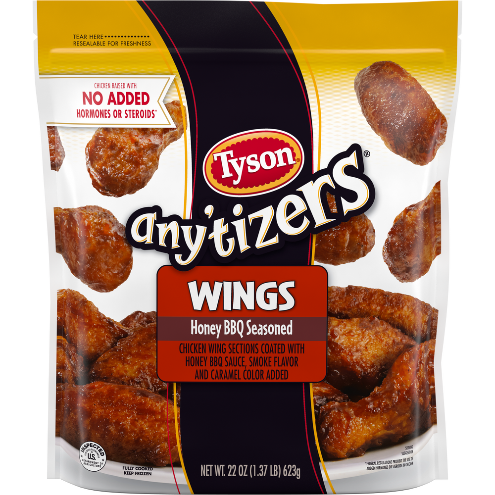 Tyson Any'tizers Frozen Honey BBQ Seasoned Wings 22oz Delivered In As