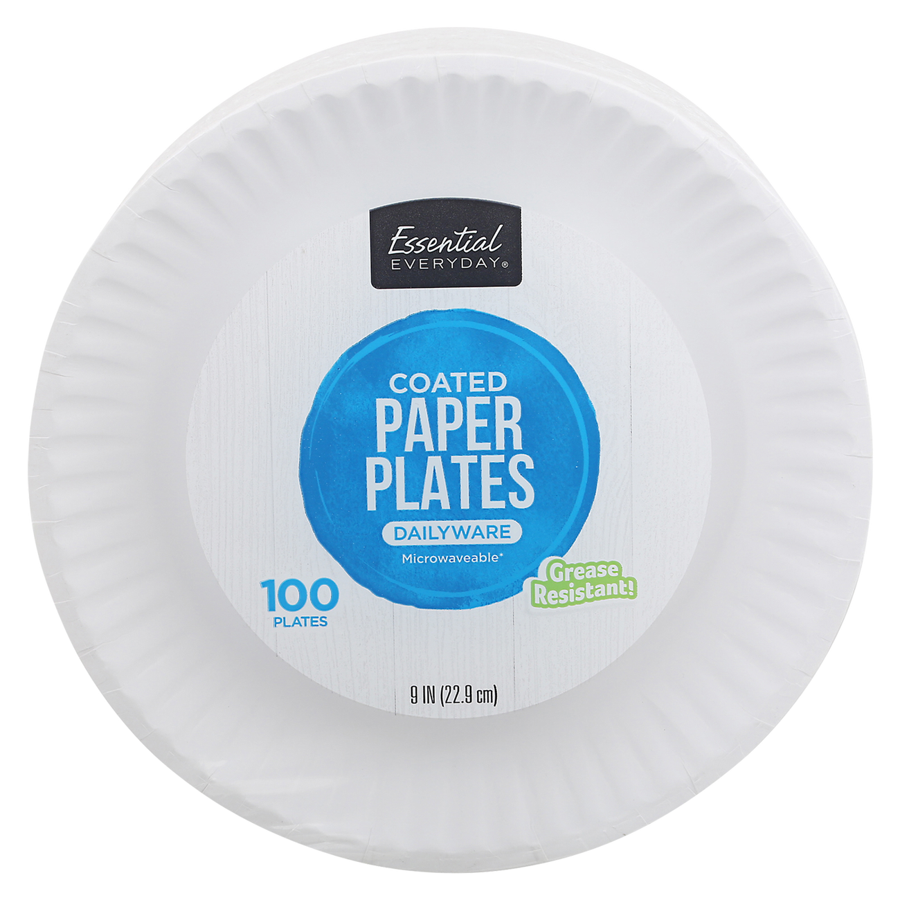 Essential Everyday 9 in Coated Paper Plates 100ct Delivered In As