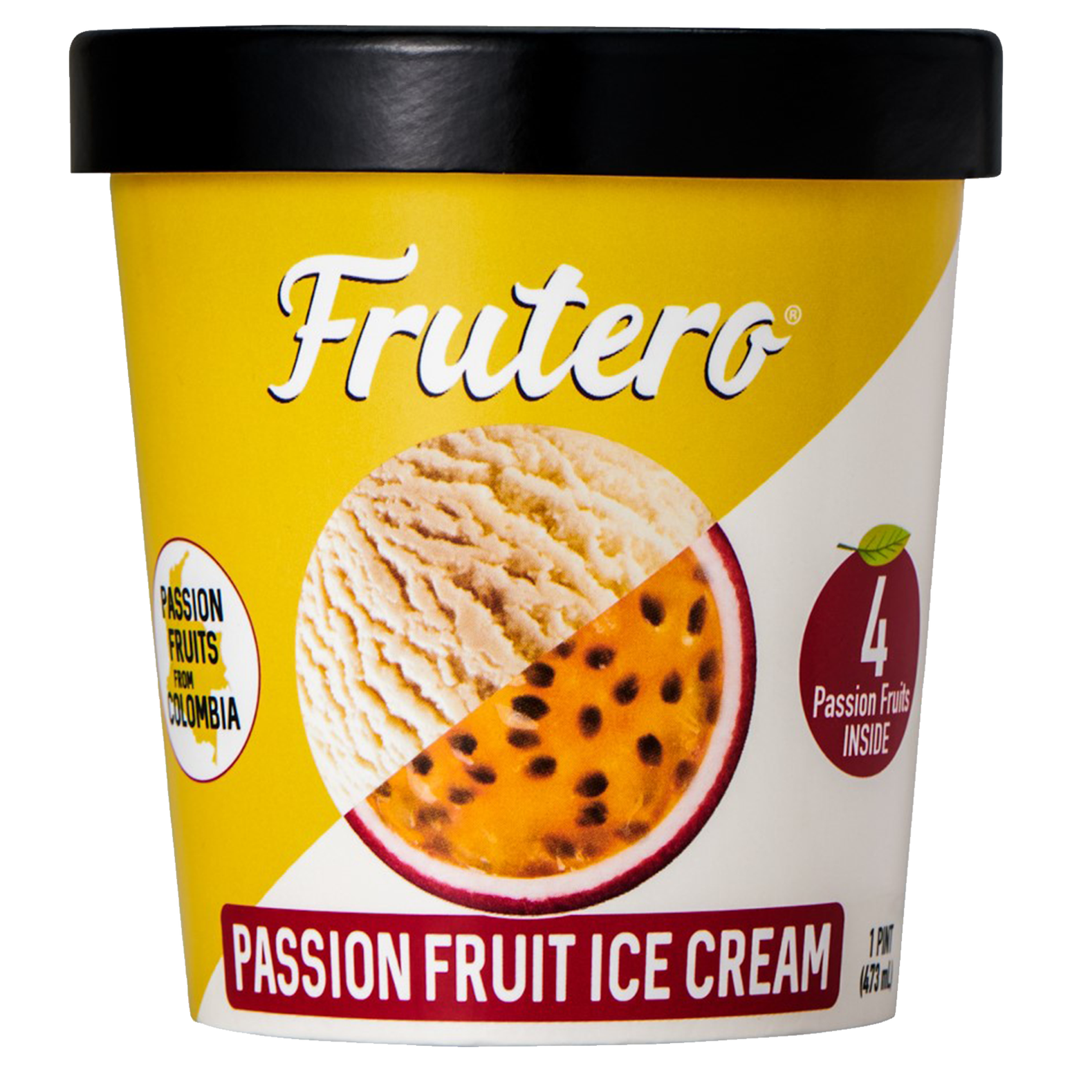 Frutero Passion Fruit Ice Cream Pint 16oz Ice Cream fast delivery by