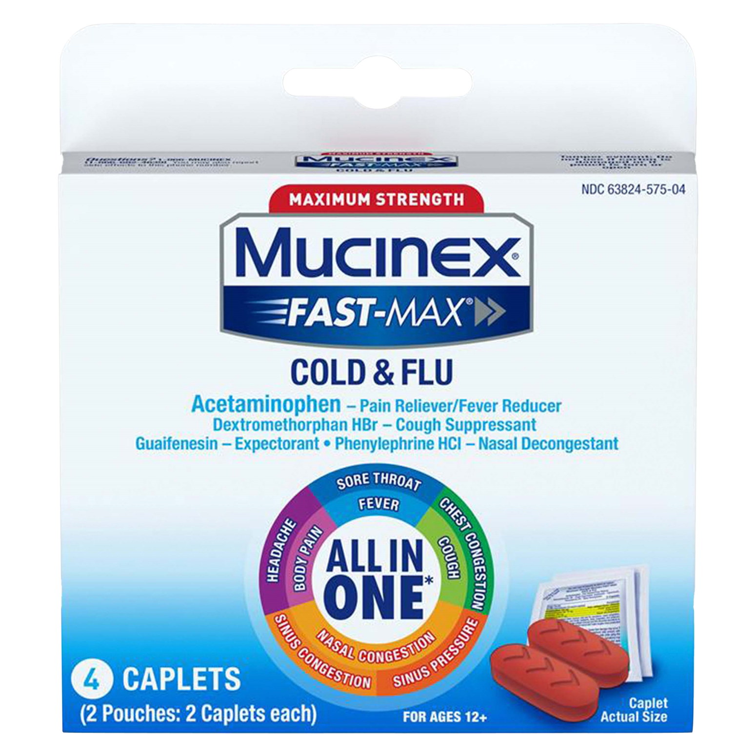 Mucinex Fast-Max All-In-One Cold & Flu Caplets 4ct : Health fast