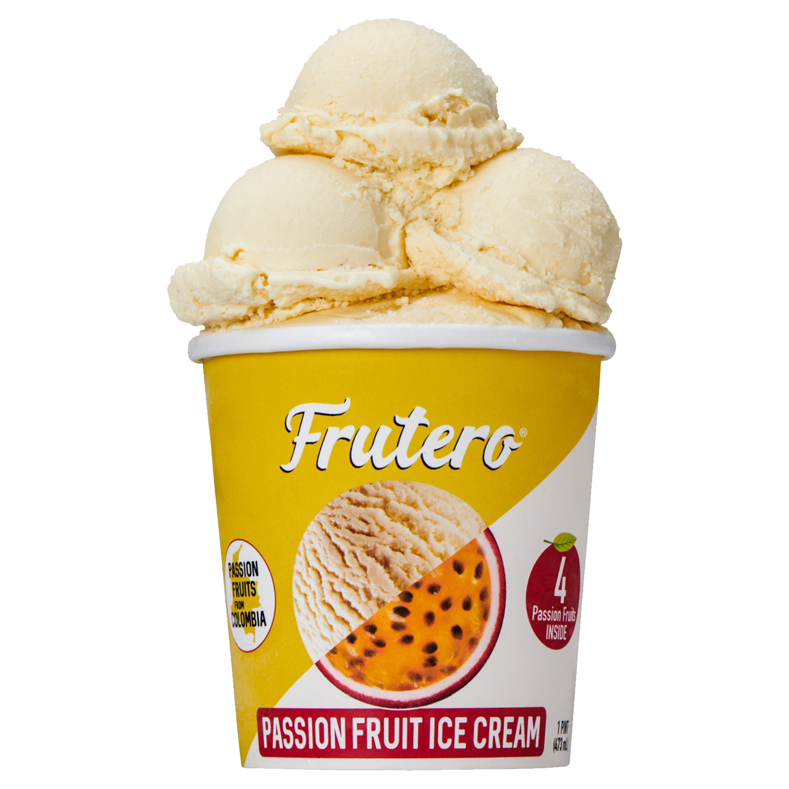 Frutero Passion Fruit Ice Cream Pint 16oz Ice Cream fast delivery by