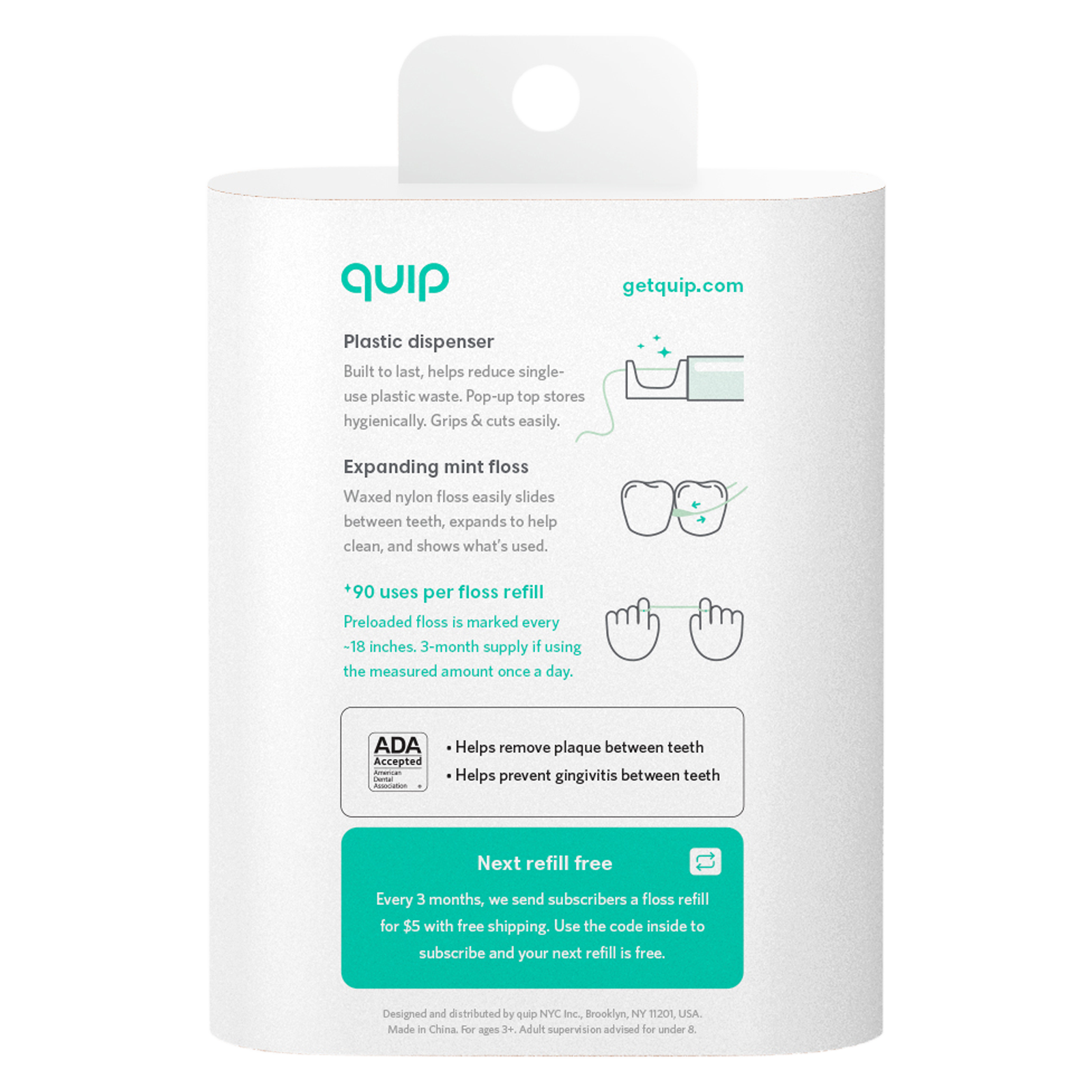 Quip Refillable Floss String White 1ct Delivered In As Fast As 15