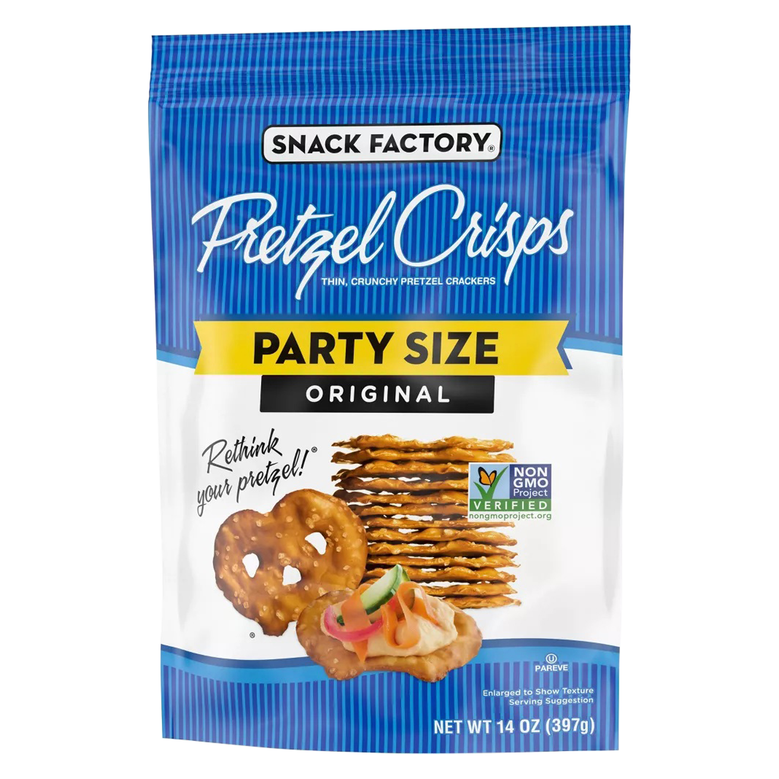 Snack Factory Original Pretzel Crisps 14oz Snacks fast delivery by