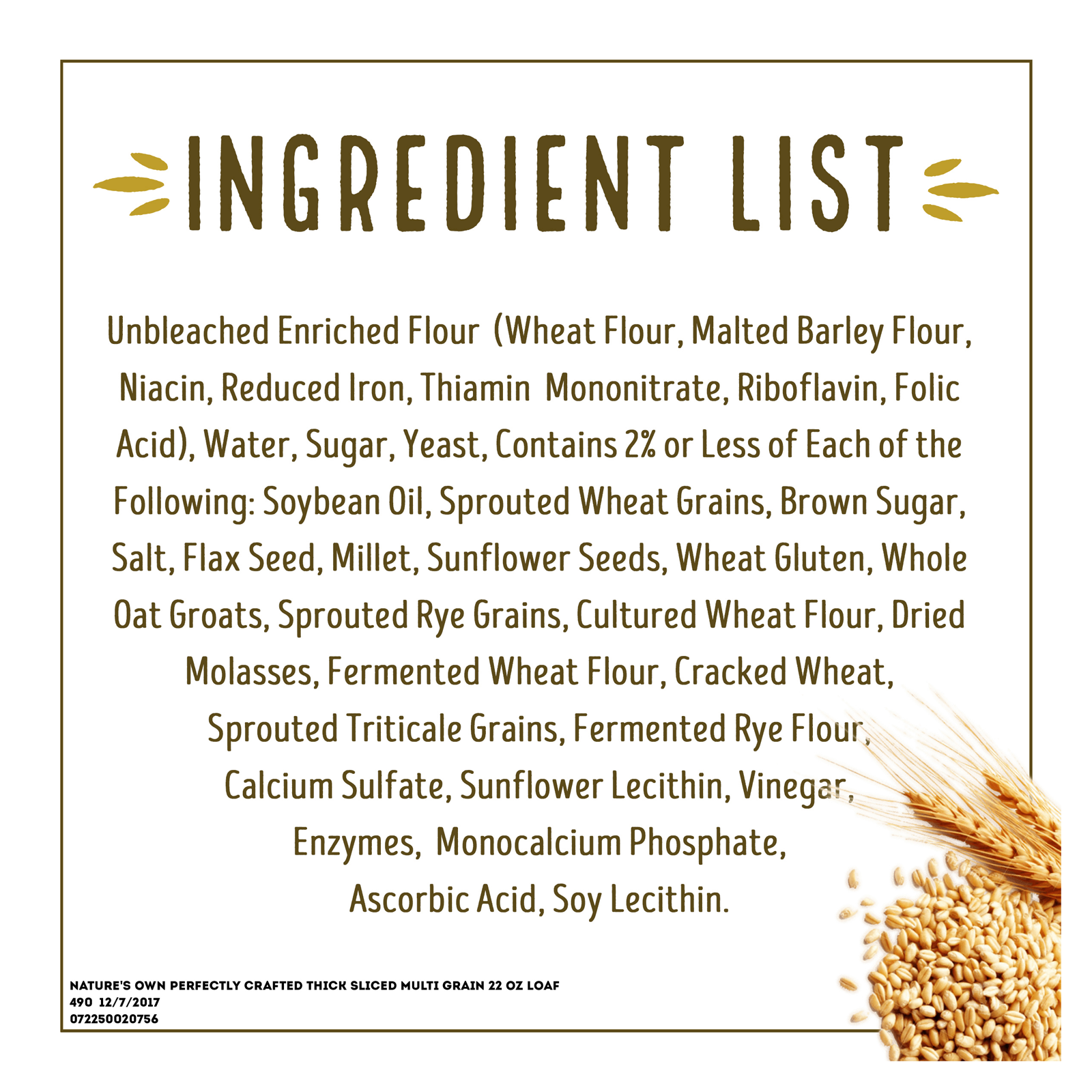 Nature's Own Perfectly Crafted Multigrain Thick Sliced Bread 22oz