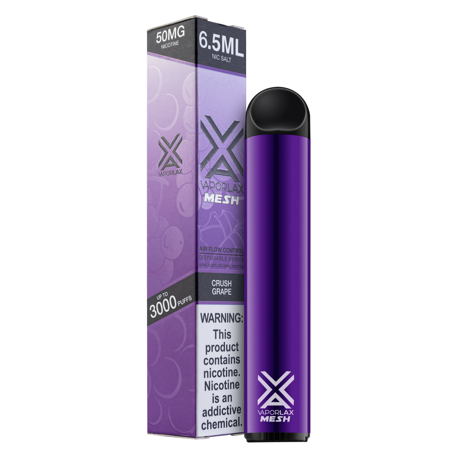 VaporLax Disposable Vape Crush Grape 50mg 6.5ml Delivered In As Fast