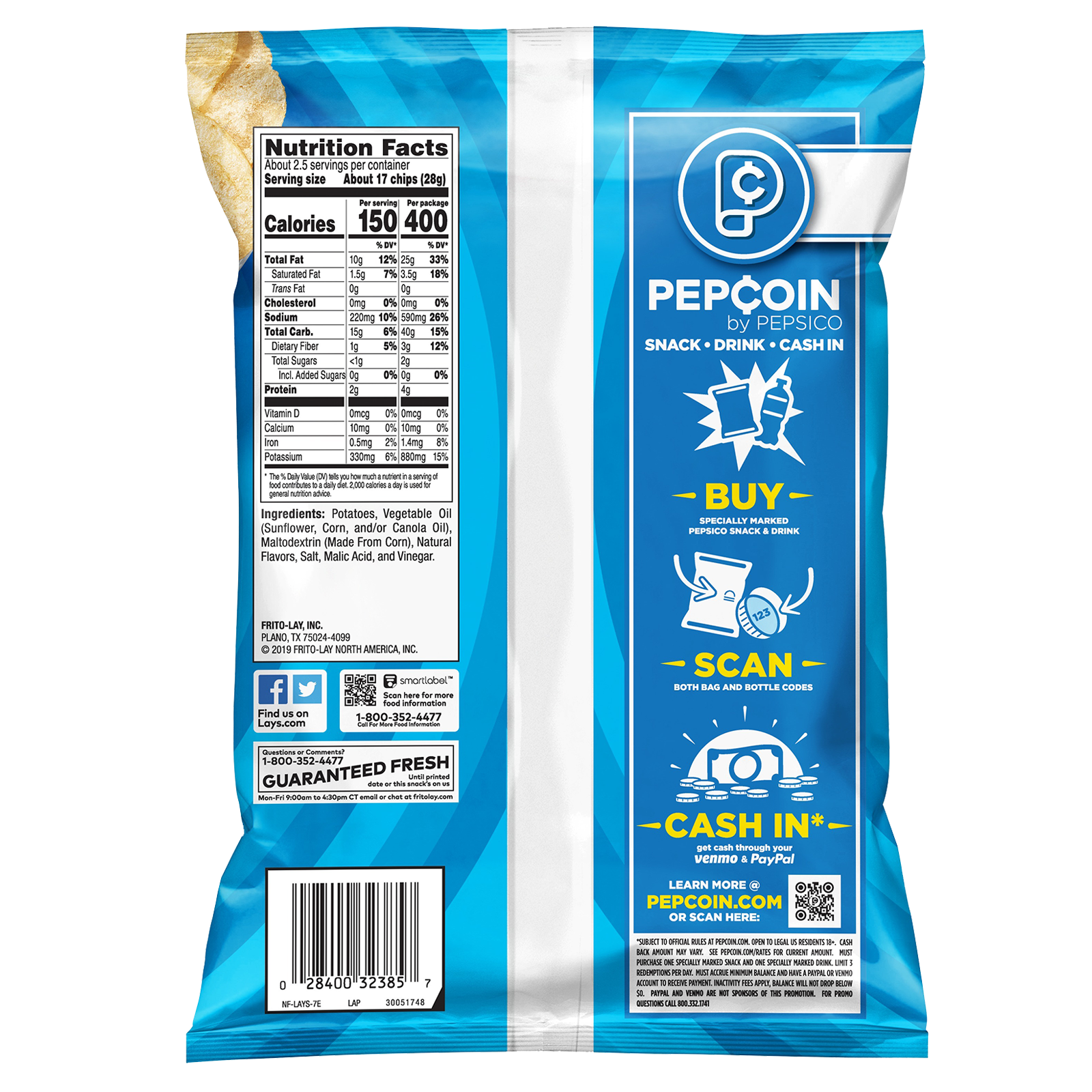 Lay's Salt & Vinegar Potato Chips 2.625oz Delivered In As Fast As 15