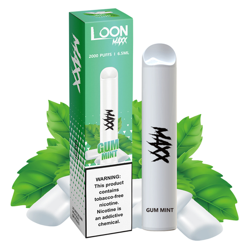 Loon MAXX Gum Mint Disposable Vape 6.5ml 6 Nicotine Smoke Shop fast