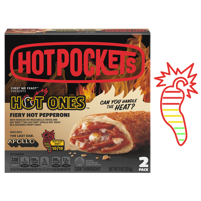 GoPuff Exclusive Hot Pockets Hot Ones Frozen Fiery Hot Pepperoni 2ct 9oz Delivered In As