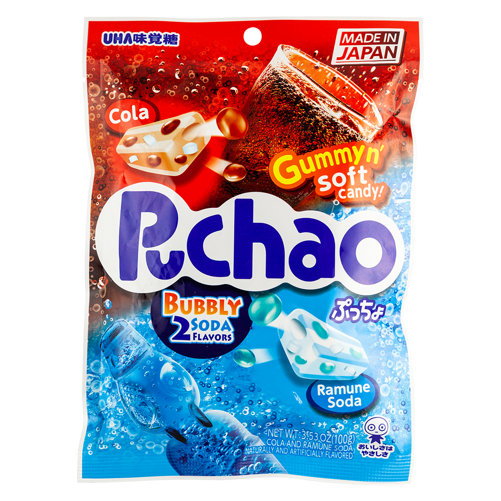 UHA Puchao Cola & Ramune Soda Flavored Candy 3.53oz
