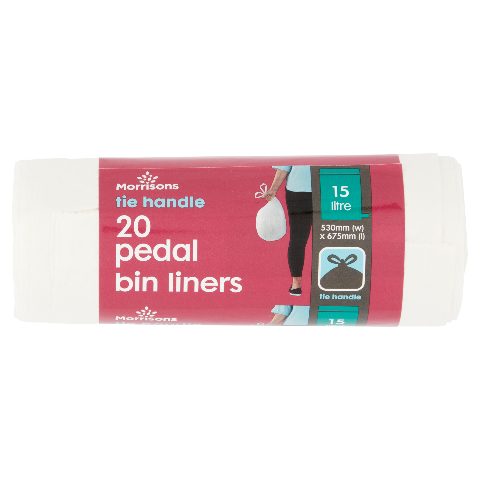 Morrisons Tie Handle Pedal Bin Liners 15L, 20pcs