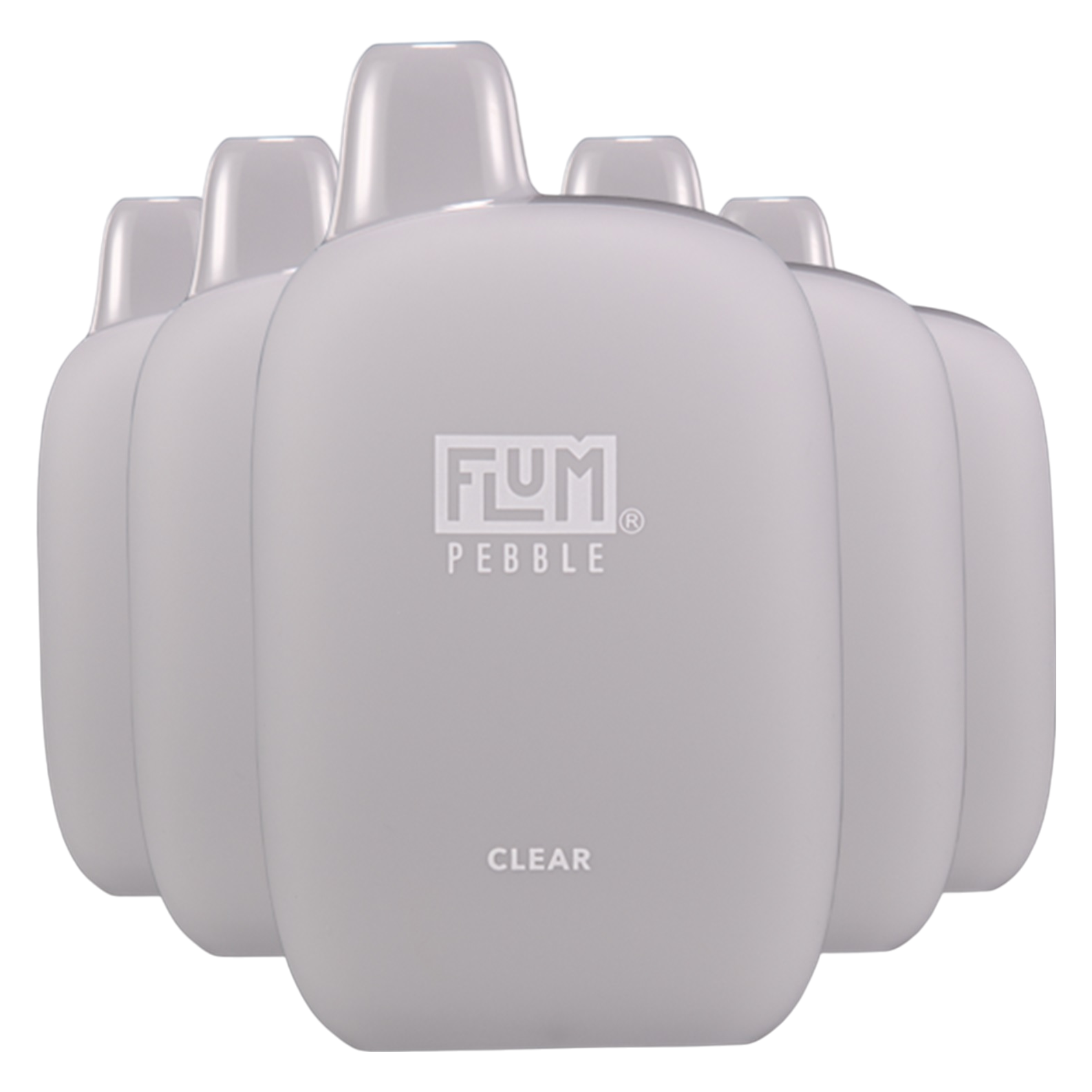 5 Pack Flum Pebble Clear Disposable Vape 6000 Puffs