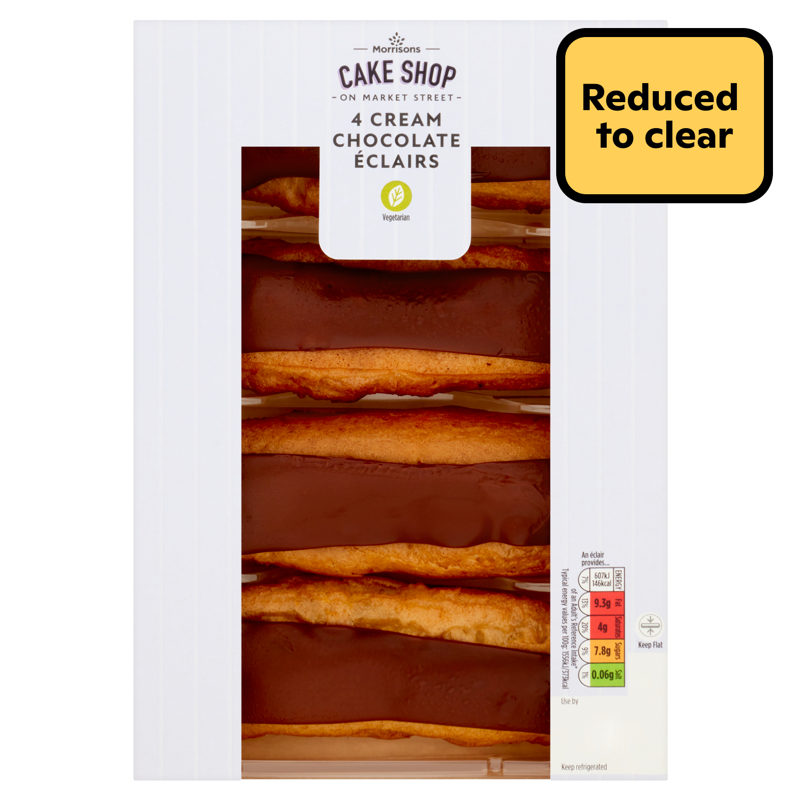 Reduced - Morrisons Eclairs, 4pcs