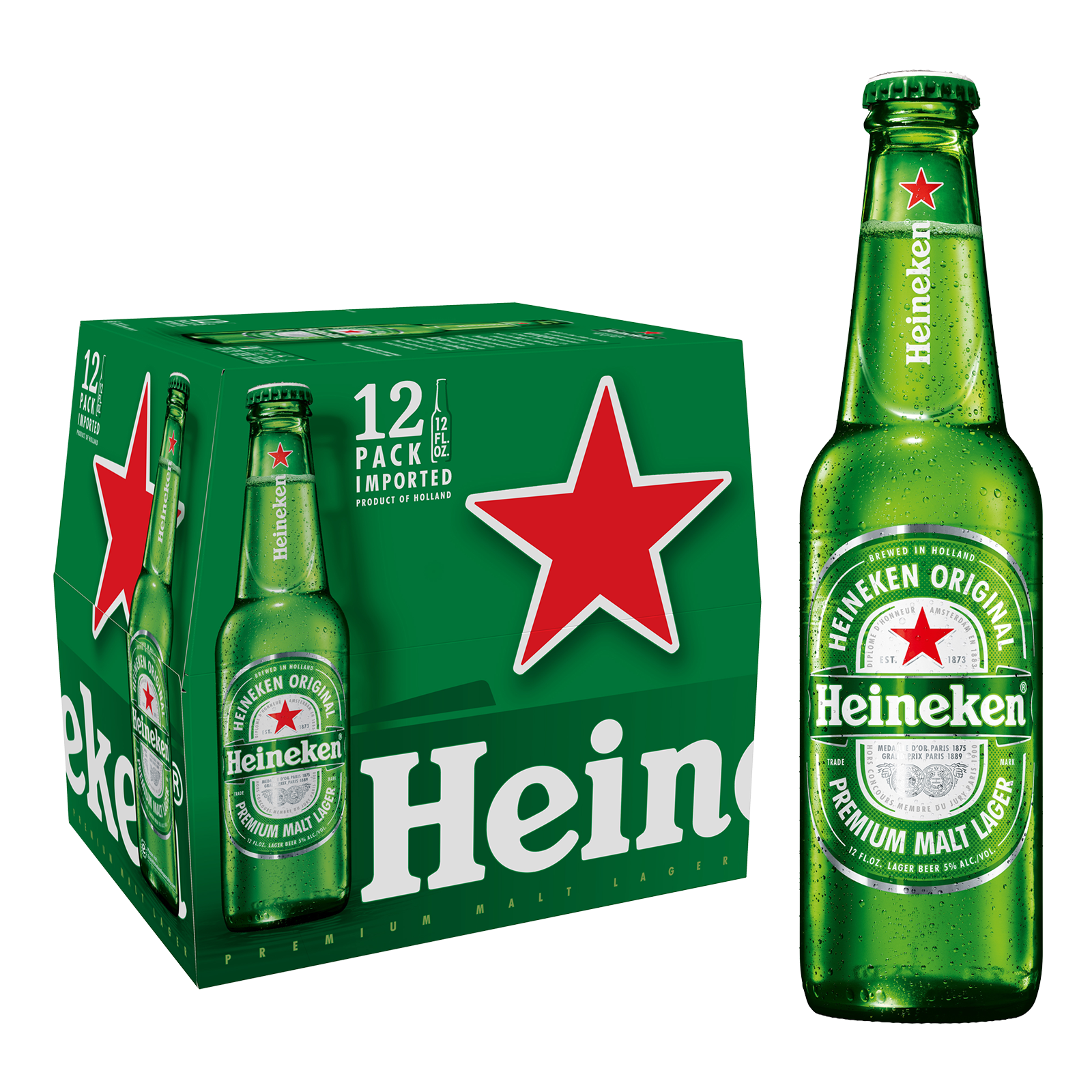 Heineken 12pk 12oz Btl 5.0% ABV