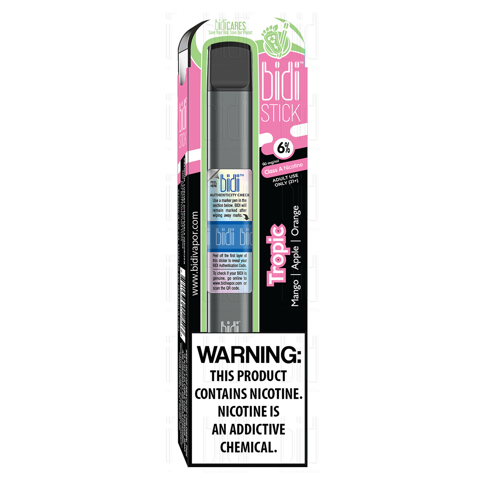 Bidi Stick Tropic Disposable Vape 6% Nicotine 1ct