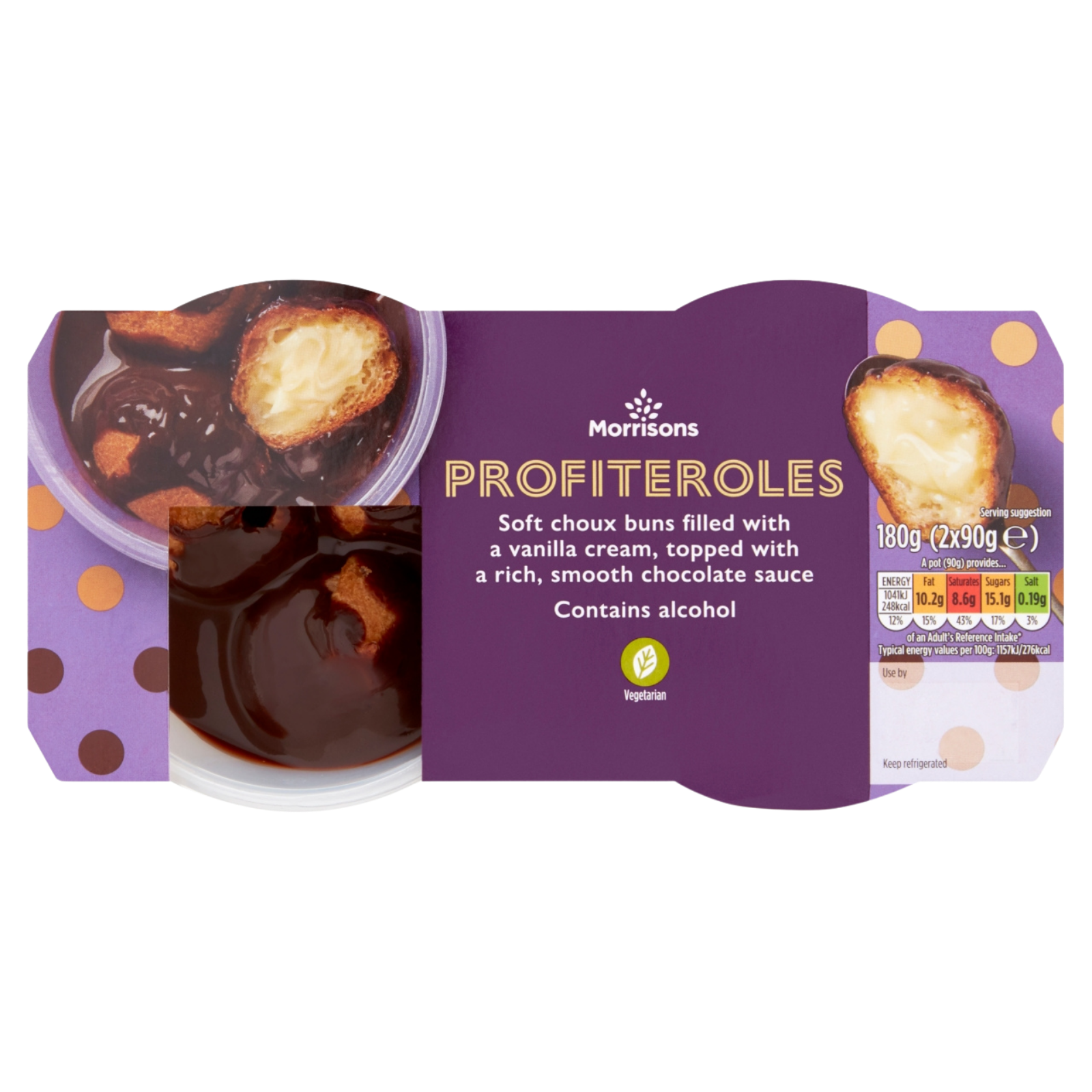 Morrisons Profiteroles, 2 x 90g