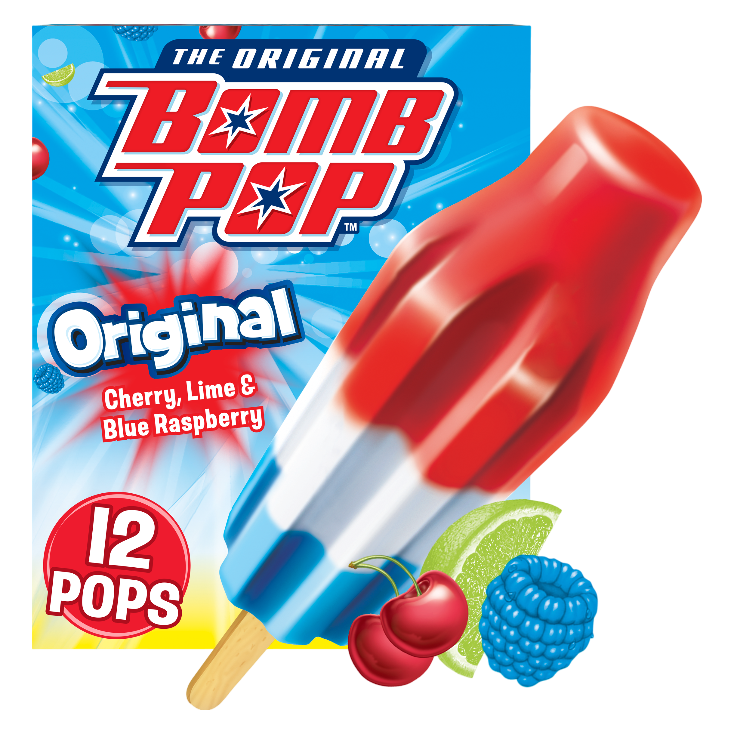 Bomb Pop Original Ice Pops 12ct