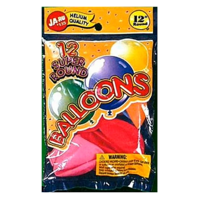 12" Round Balloons, 12ct, Assorted Colors