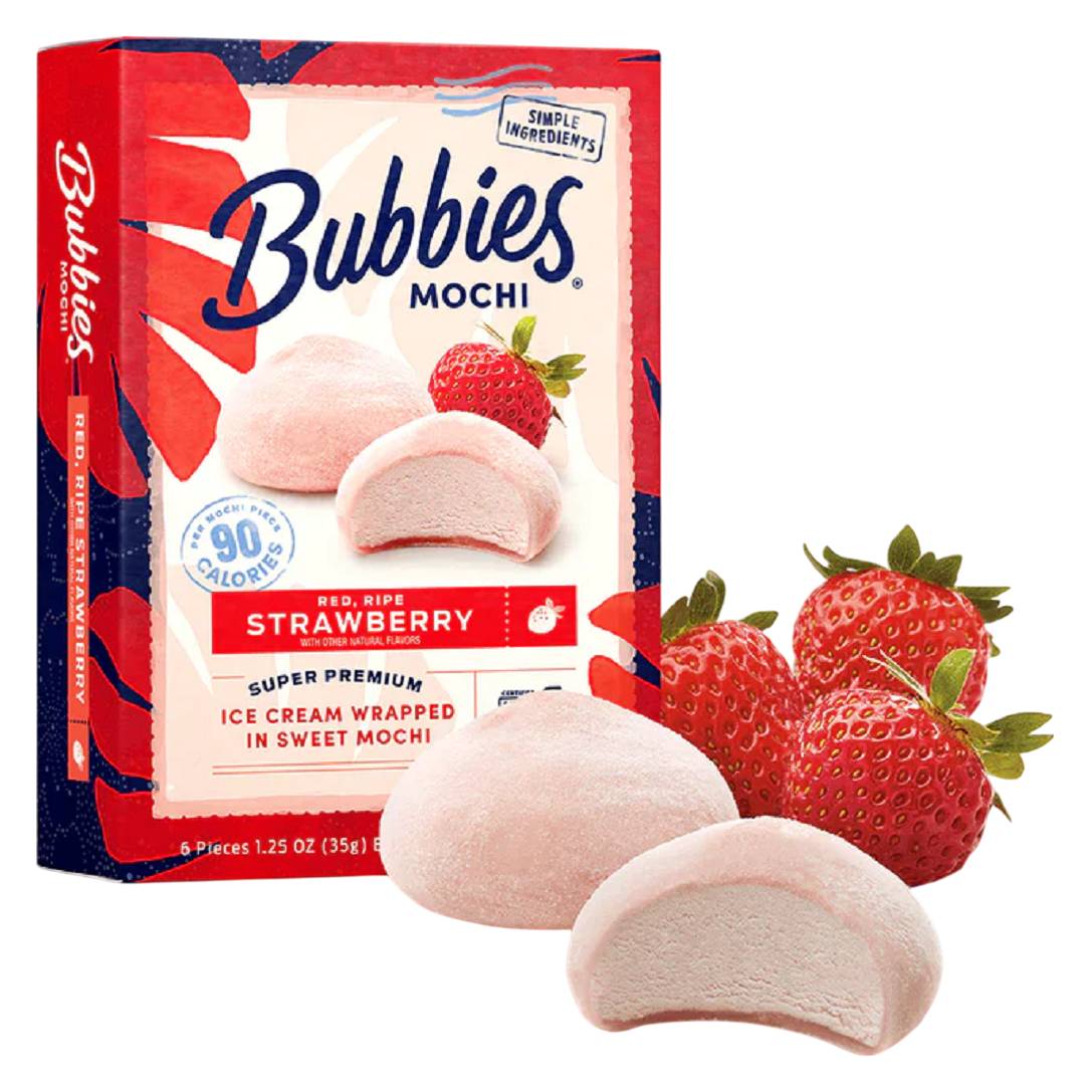 Bubbies Strawberry Mochi Ice Cream, 6ct