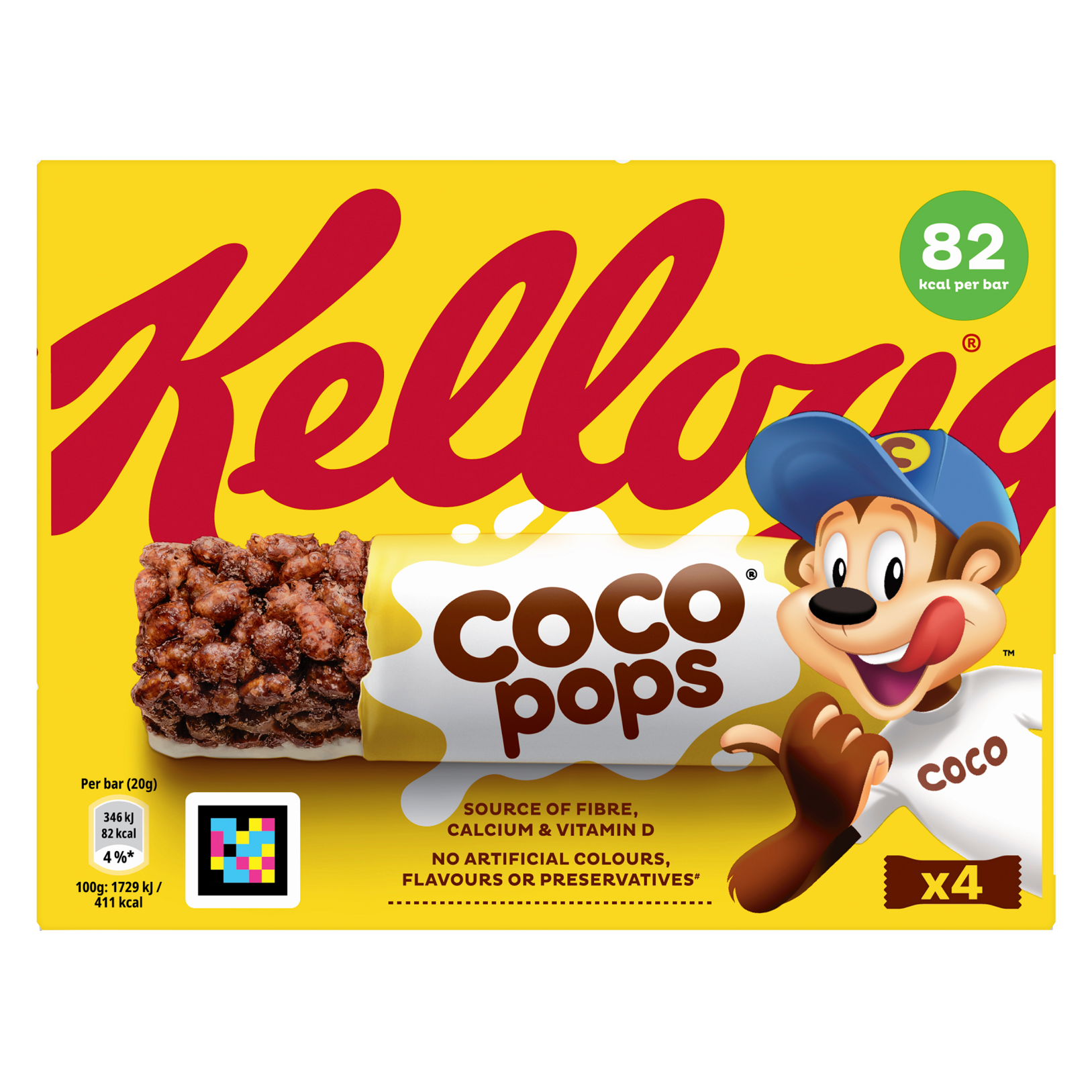 Kellogg's Coco Pops Snack Bar, 4 x 20g
