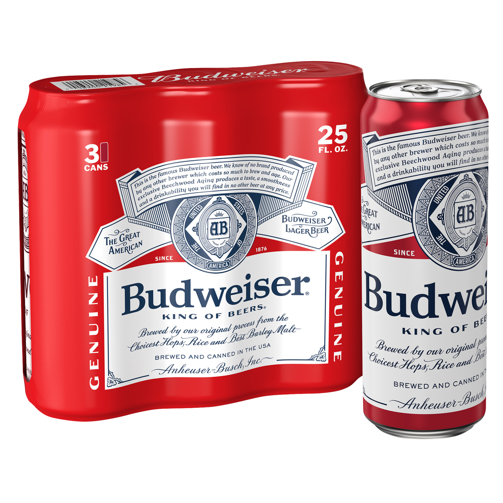 Budweiser 3pk 25oz Cans