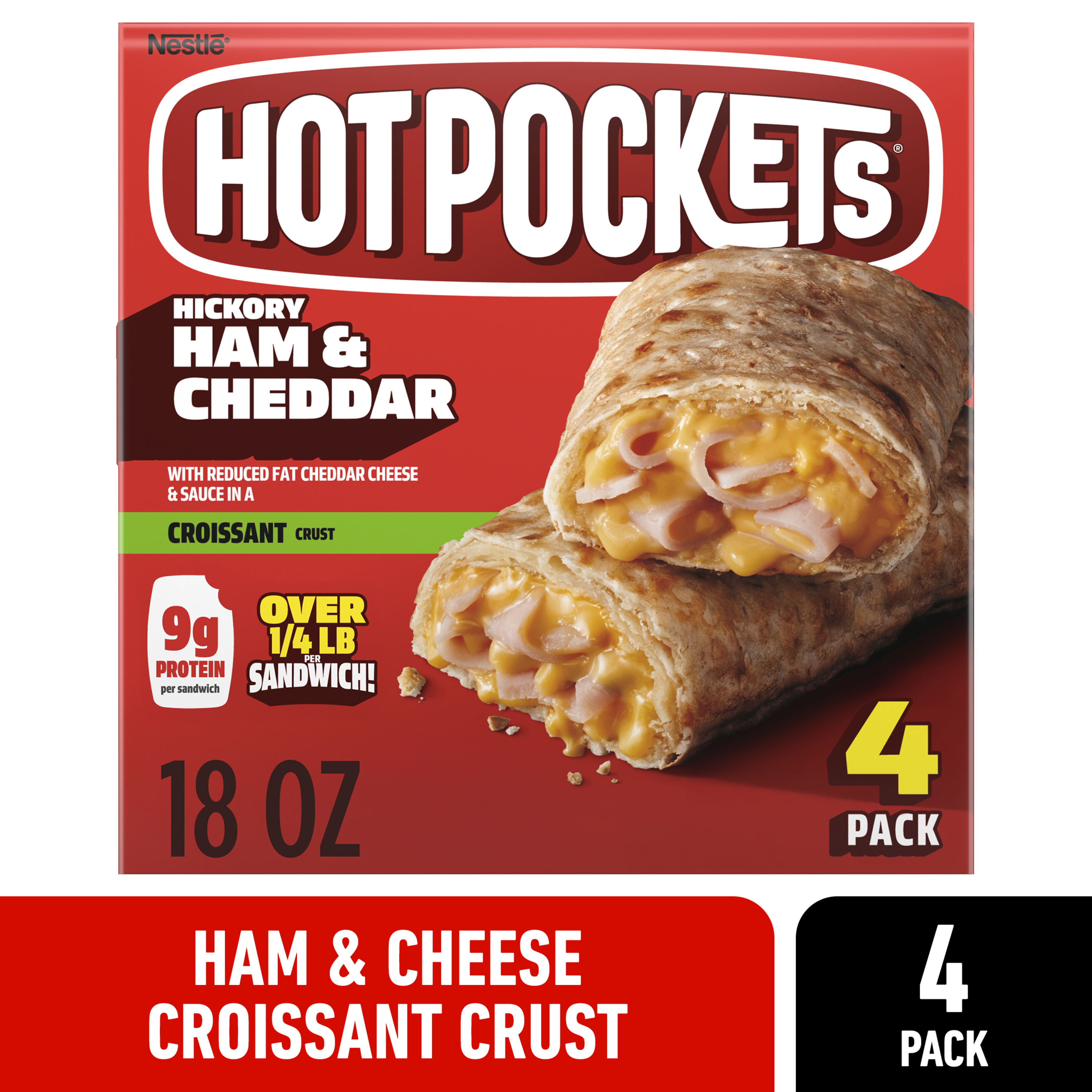 Hot Pockets Ham & Cheddar 4ct 
