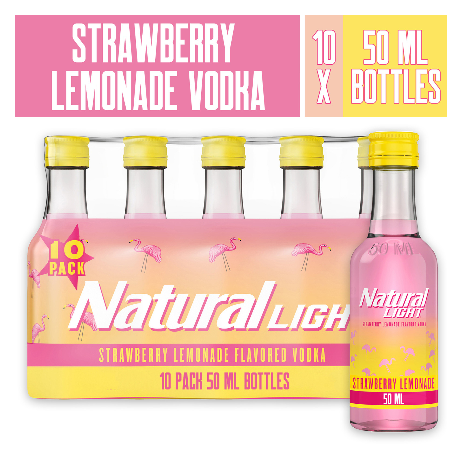 Natural Light Vodka Strawberry Lemonade 10pk 50ml (60 Proof)