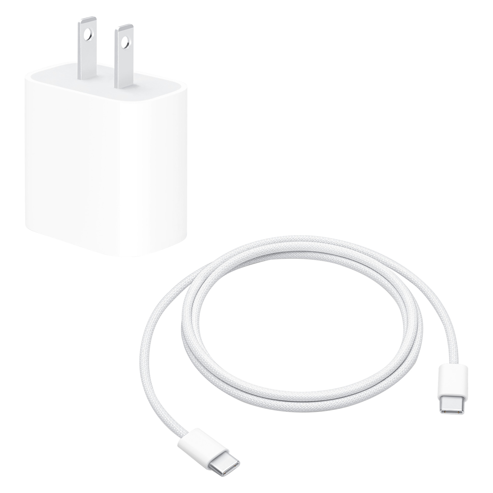 Apple 20W USB-C Power Adapter with USB-C Woven Charge Cable 1m