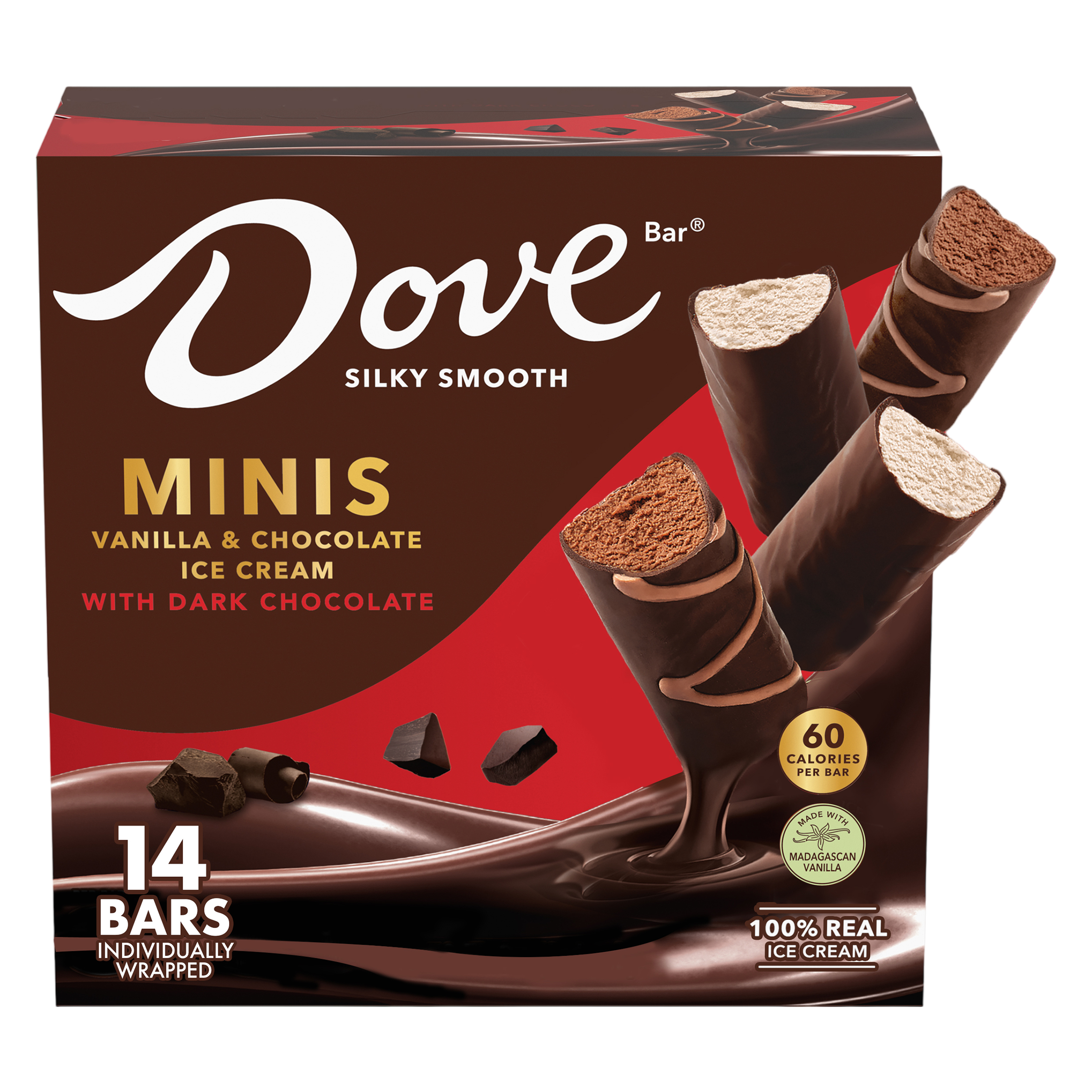 Dove Bar Minis Vanilla & Chocolate Ice Cream with Dark Chocolate 14ct 
