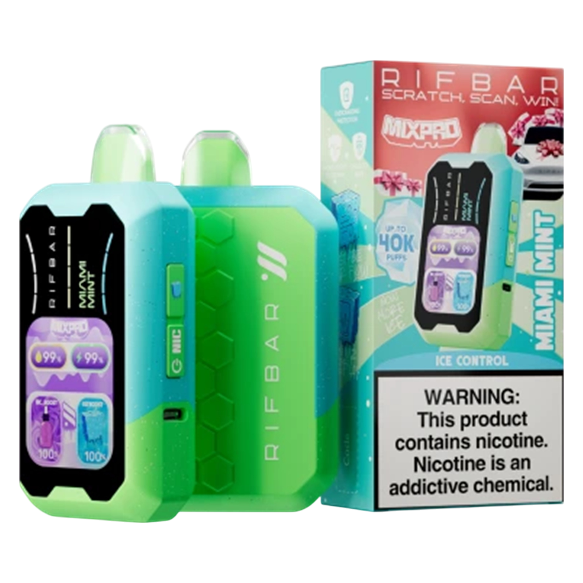 RifBar MixPro Miami Mint Disposable Vape 40,000 Puffs