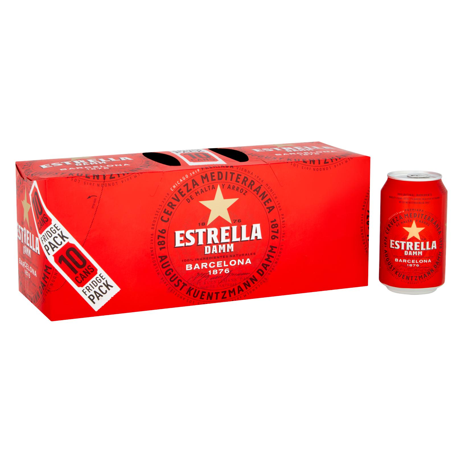 Estrella Damm Lager Fridge Pack, 10 x 330ml