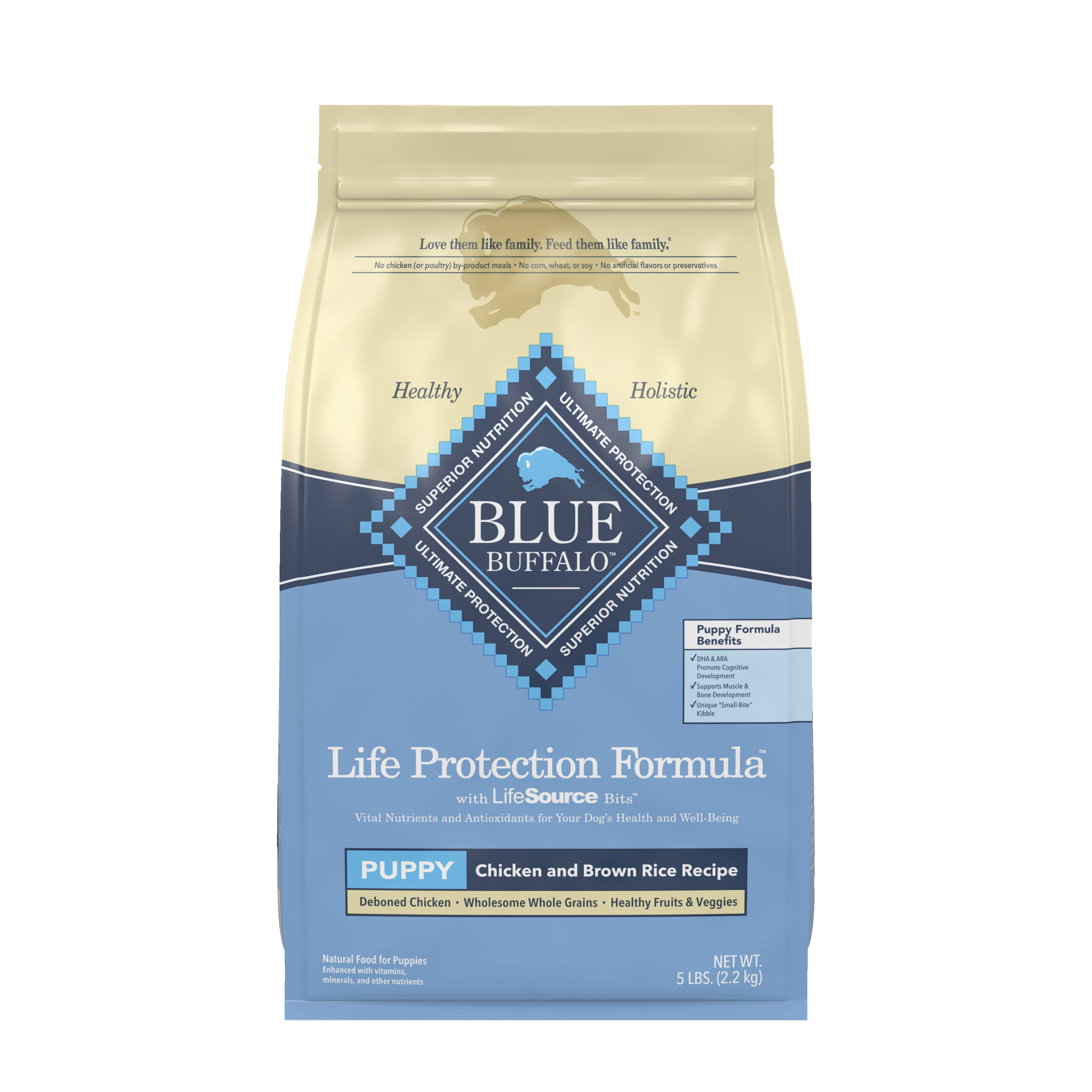 Blue Buffalo Puppy Chicken and Brown Rice Dry Dog Food 5lb