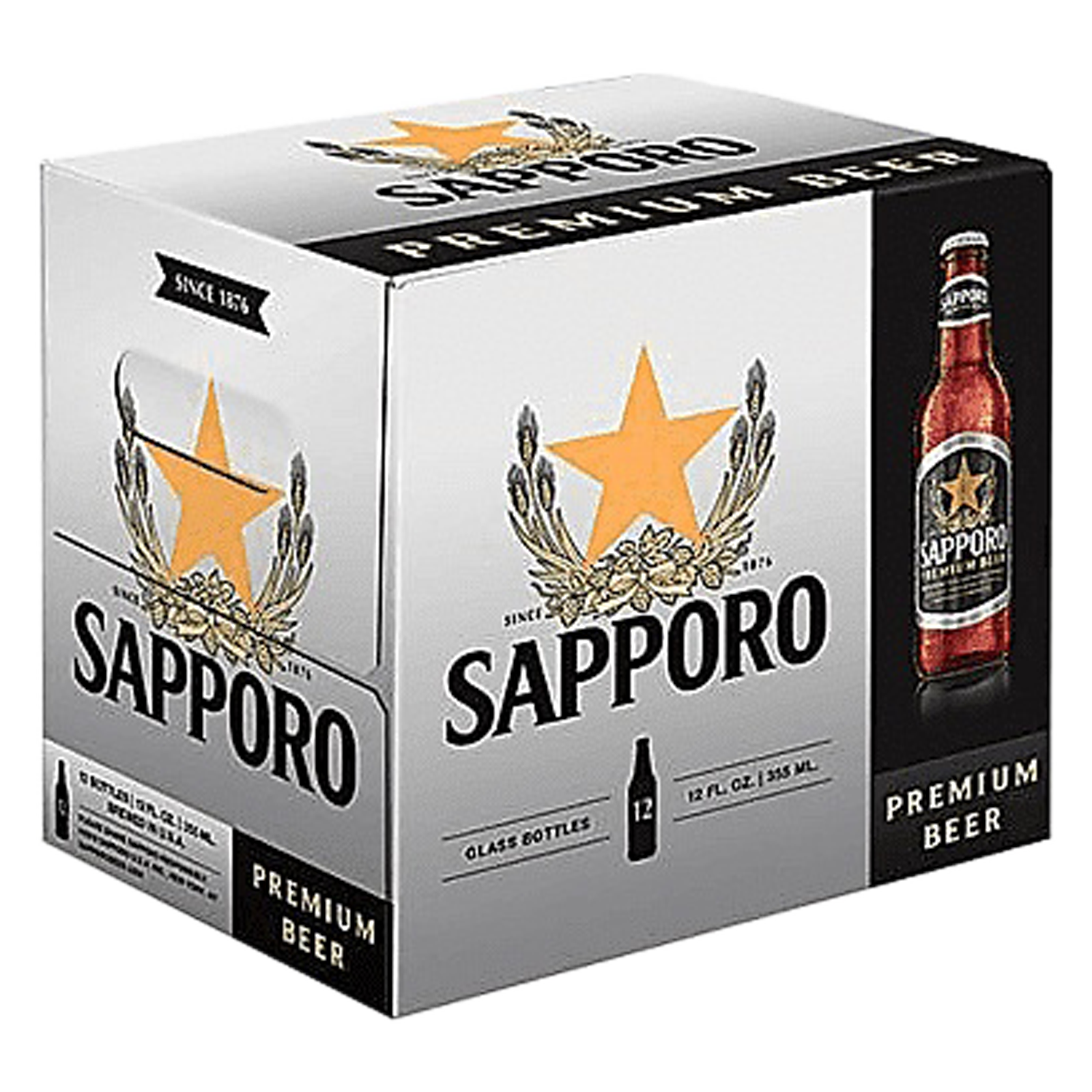 Sapporo Premium Beer 12pk 12oz Btl