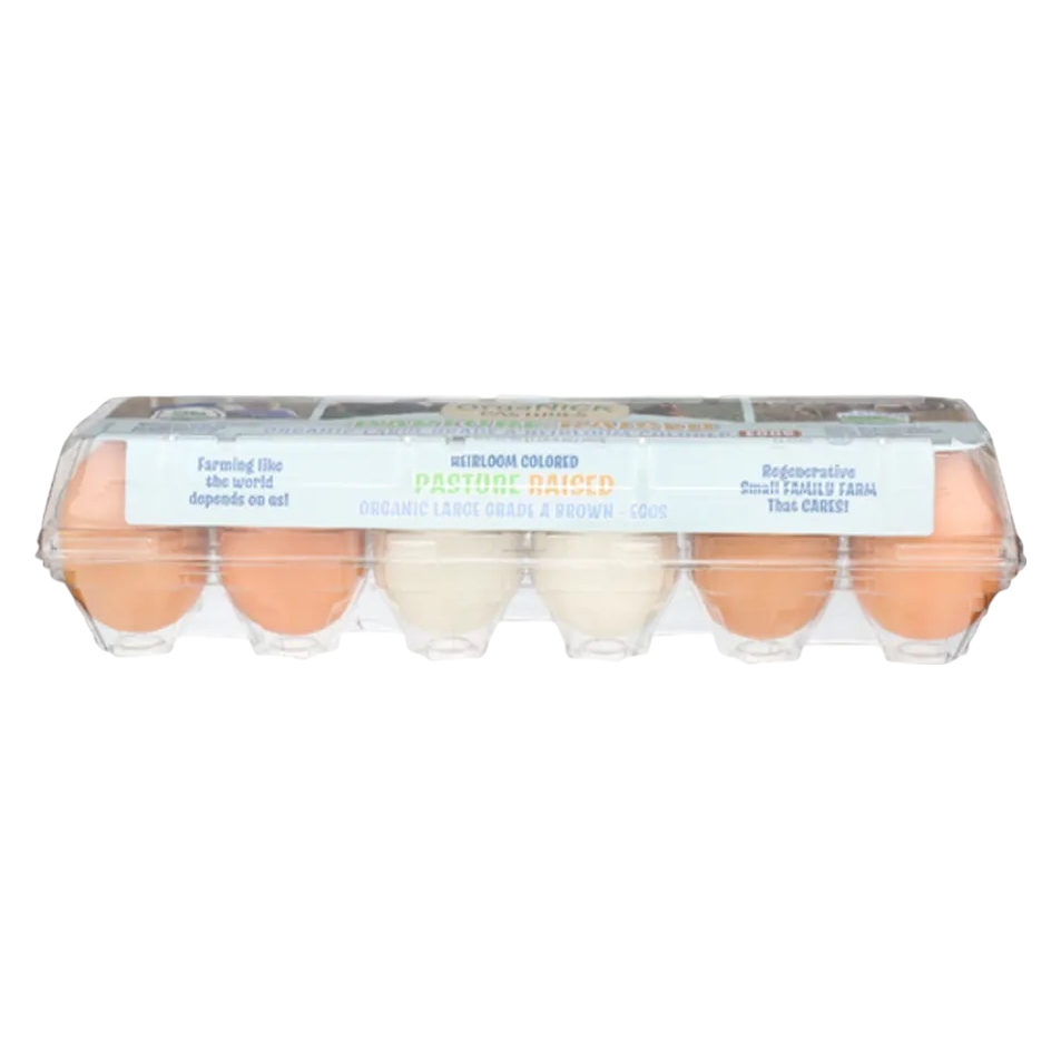 Organick Pastures Organic Pasture Raised Large Grade A Heirloom Colored Eggs - 12ct 