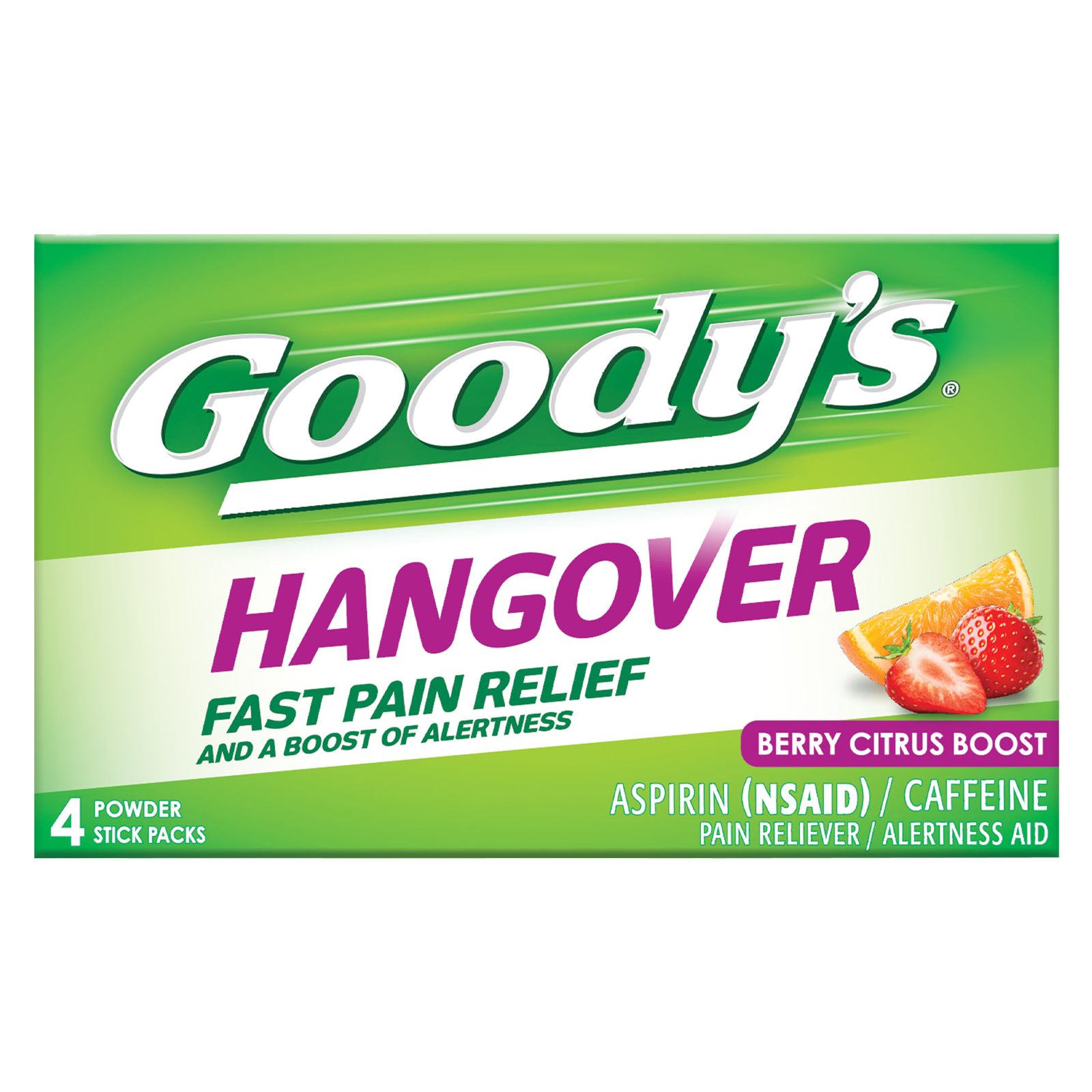 Goody's Hangover Fast Pain Relief Berry Citrus Powder Sticks 4ct