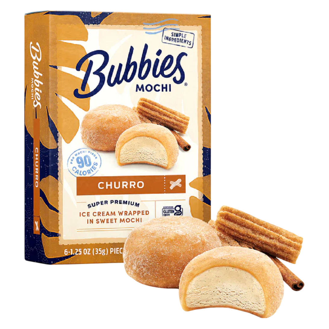 Bubbies Churro Mochi Ice Cream 6pk