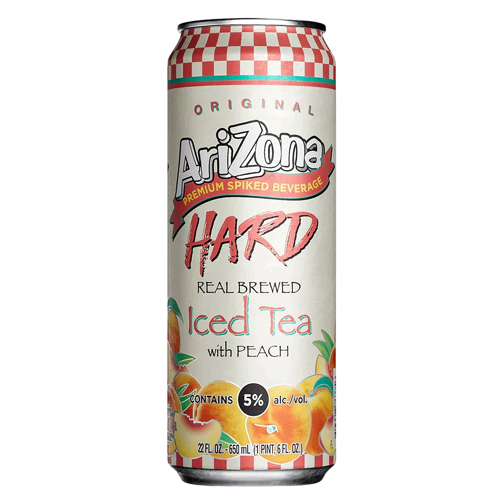 Arizona Hard Peach Tea Single 22oz Can 5.0% ABV
