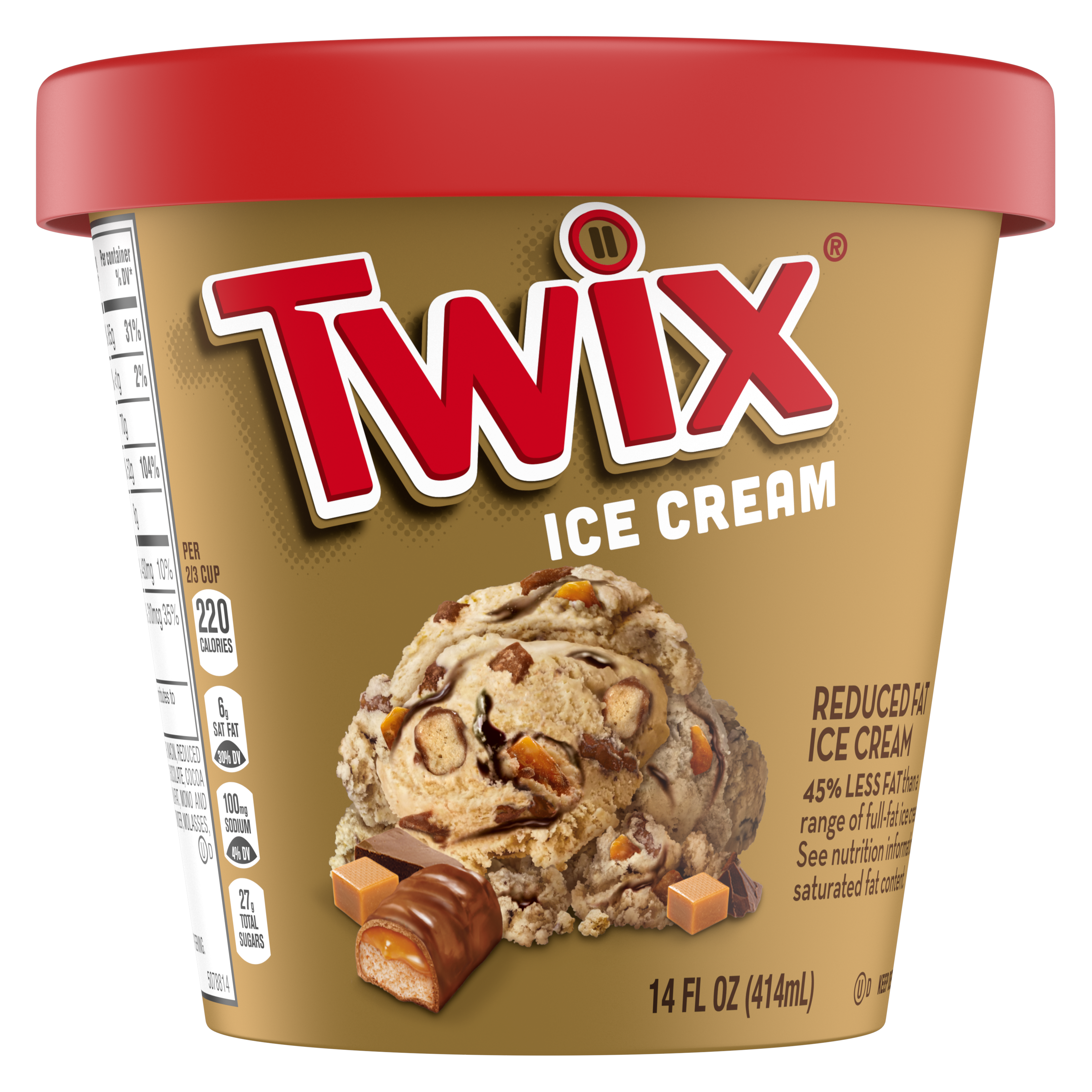 TWIX Caramel and Fudge Swirl Ice Cream, 14 Oz