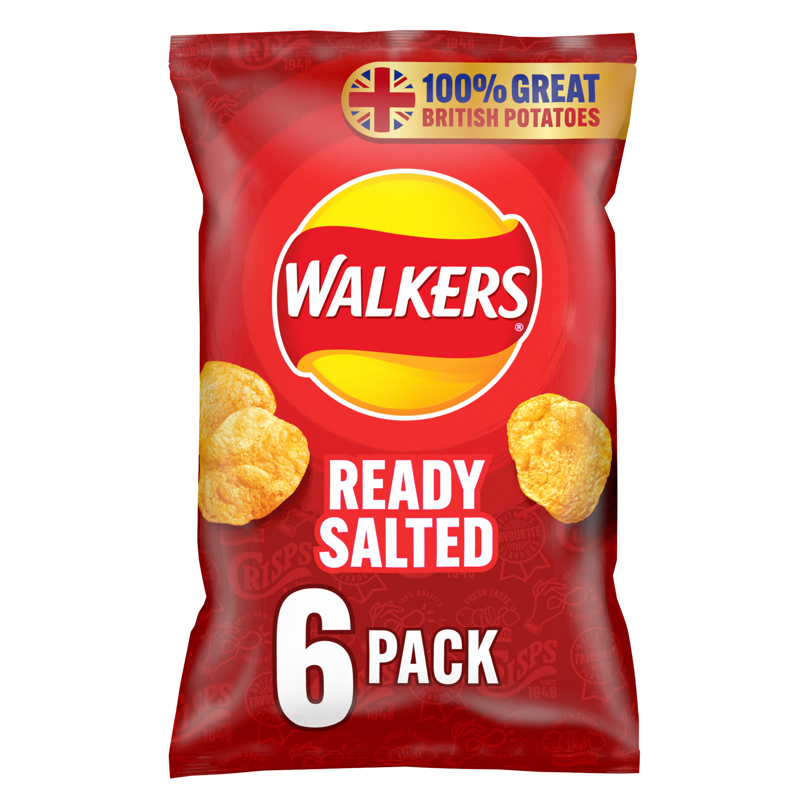 Walkers Ready Salted, 6 x 25g