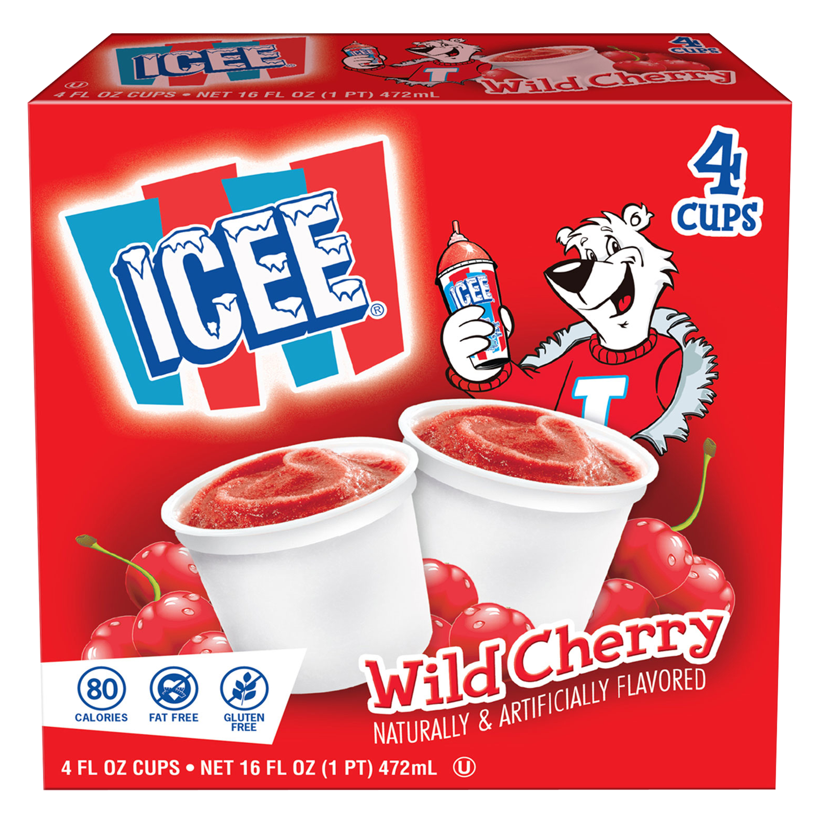 ICEE Frozen Wild Cherry Cups 4ct