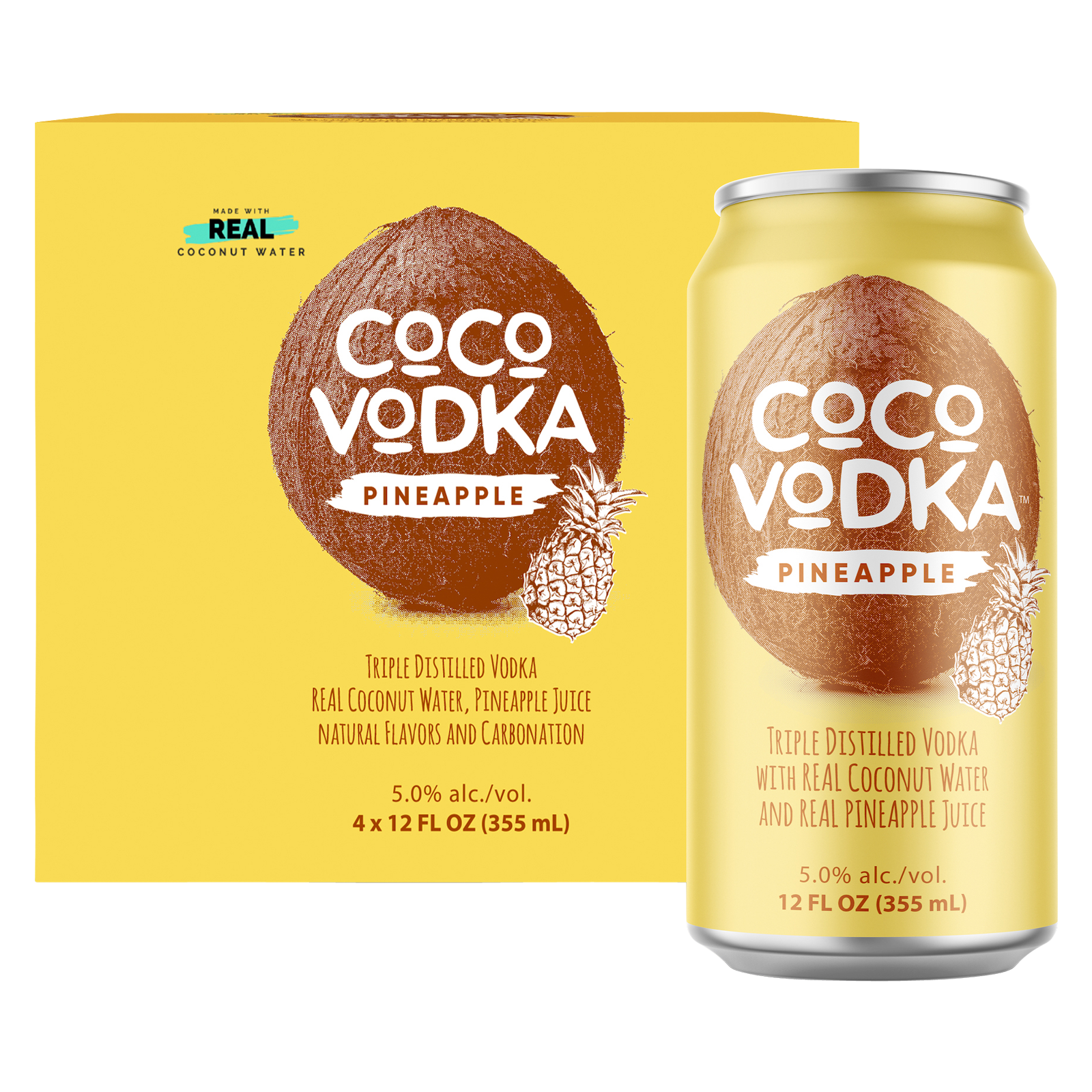 CoCo Vodka Pineapple 4pk 12oz Can 5% ABV