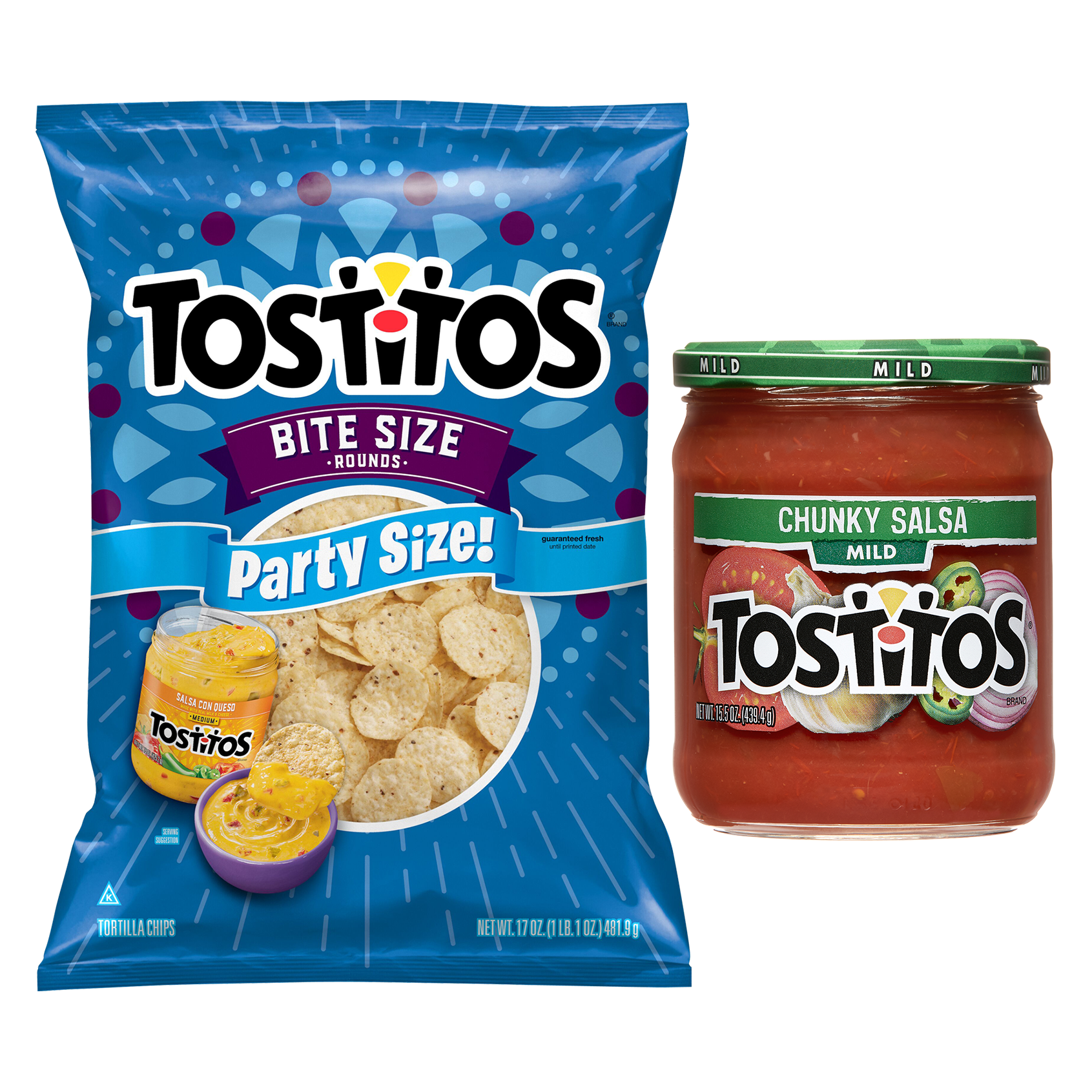 Tostitos Bite Size Round Tortilla Chips & Tostitos Salsa Mild Dip