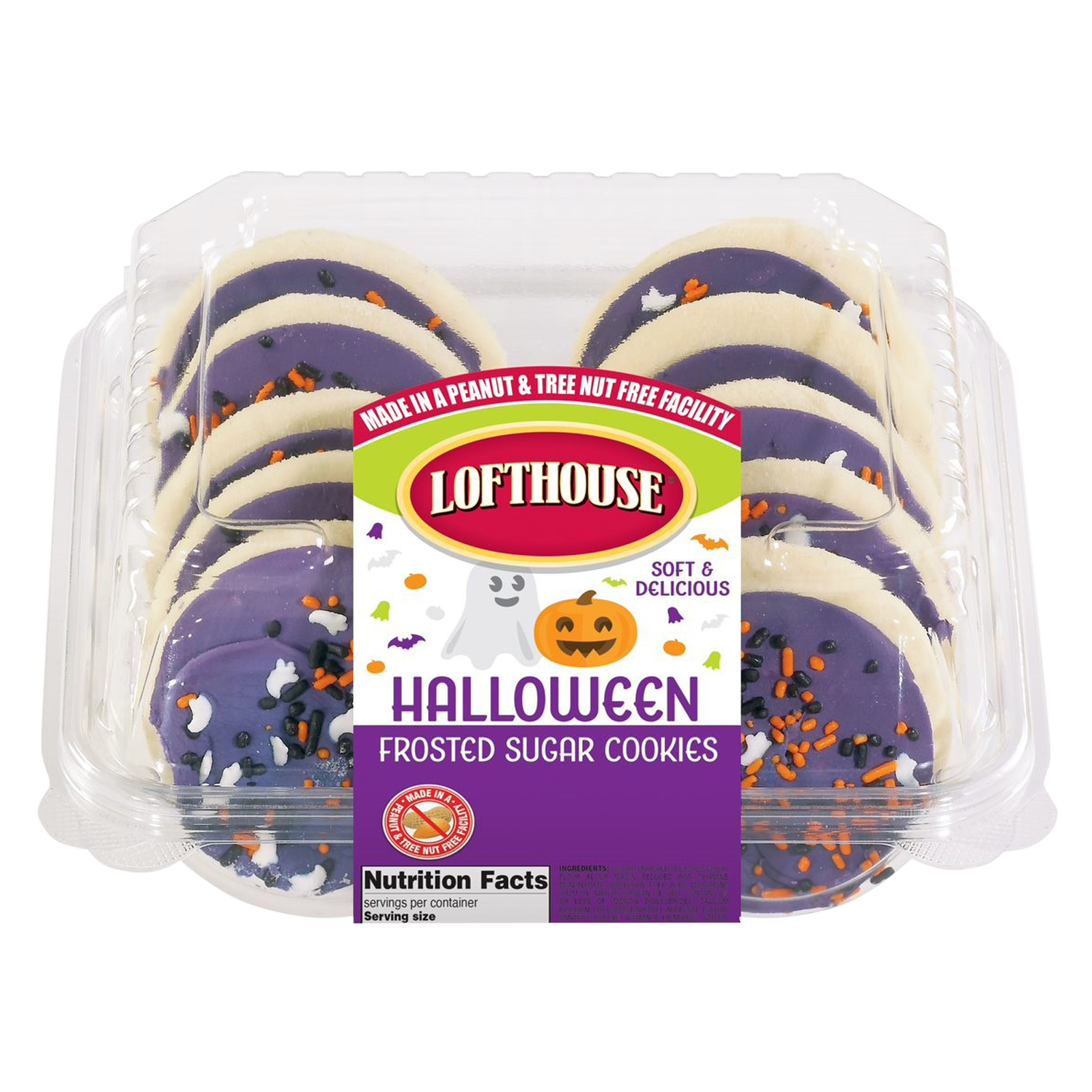 Lofthouse Halloween Purple Frosted Sugar Cookies 13.5oz Tray