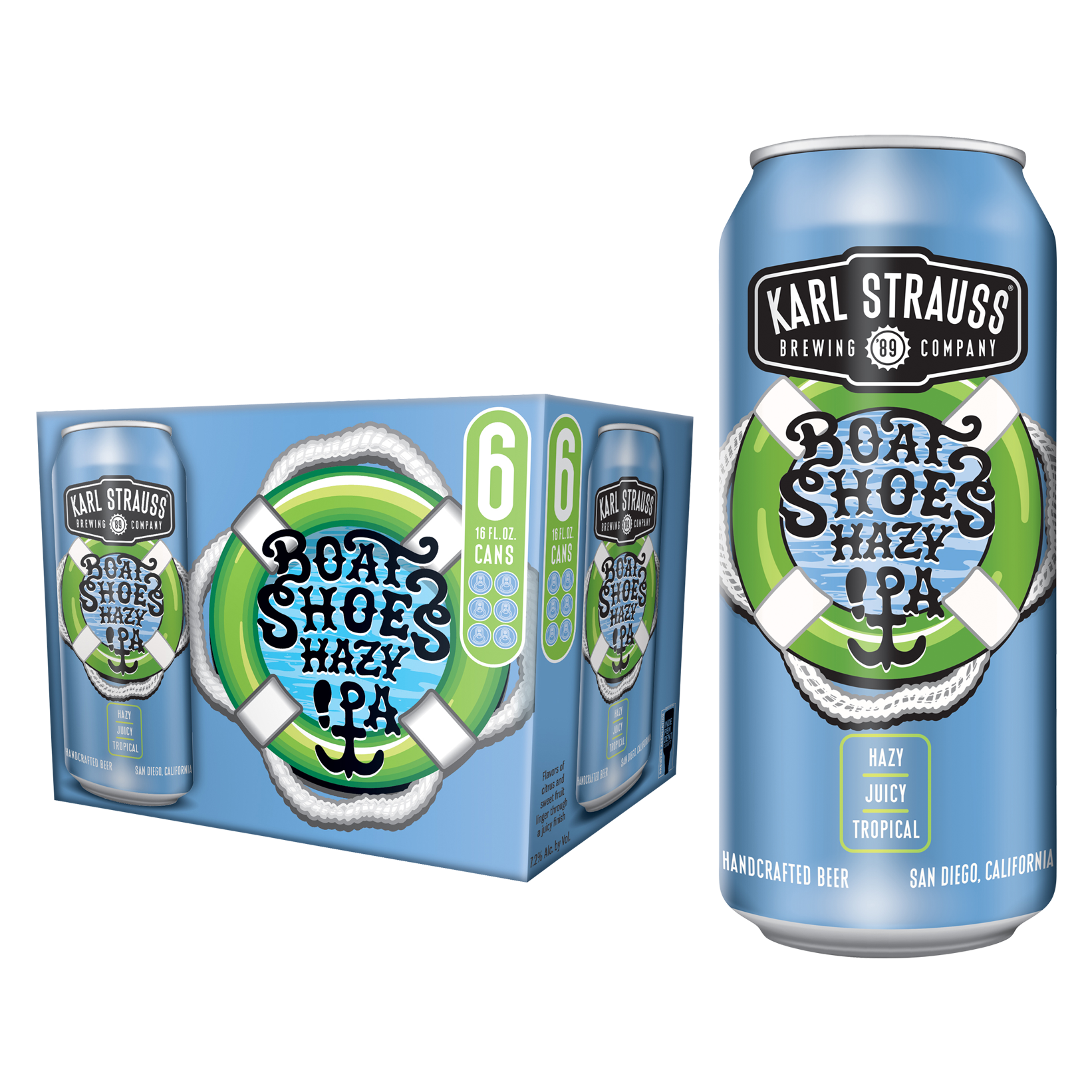 Karl Strauss Brewing Boat Shoes Hazy IPA 6pk 16oz Can