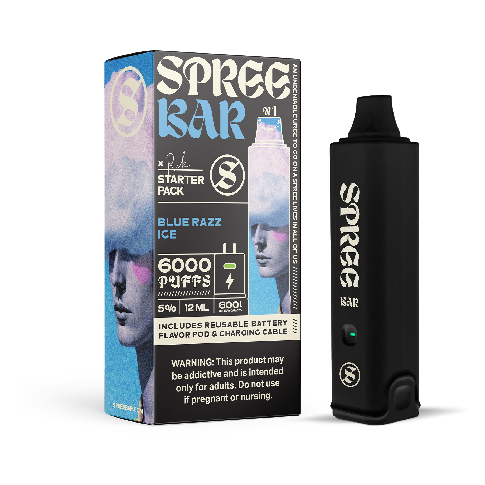 Spree Bar Tobacco-Free Blue Razz Ice Disposable Vape