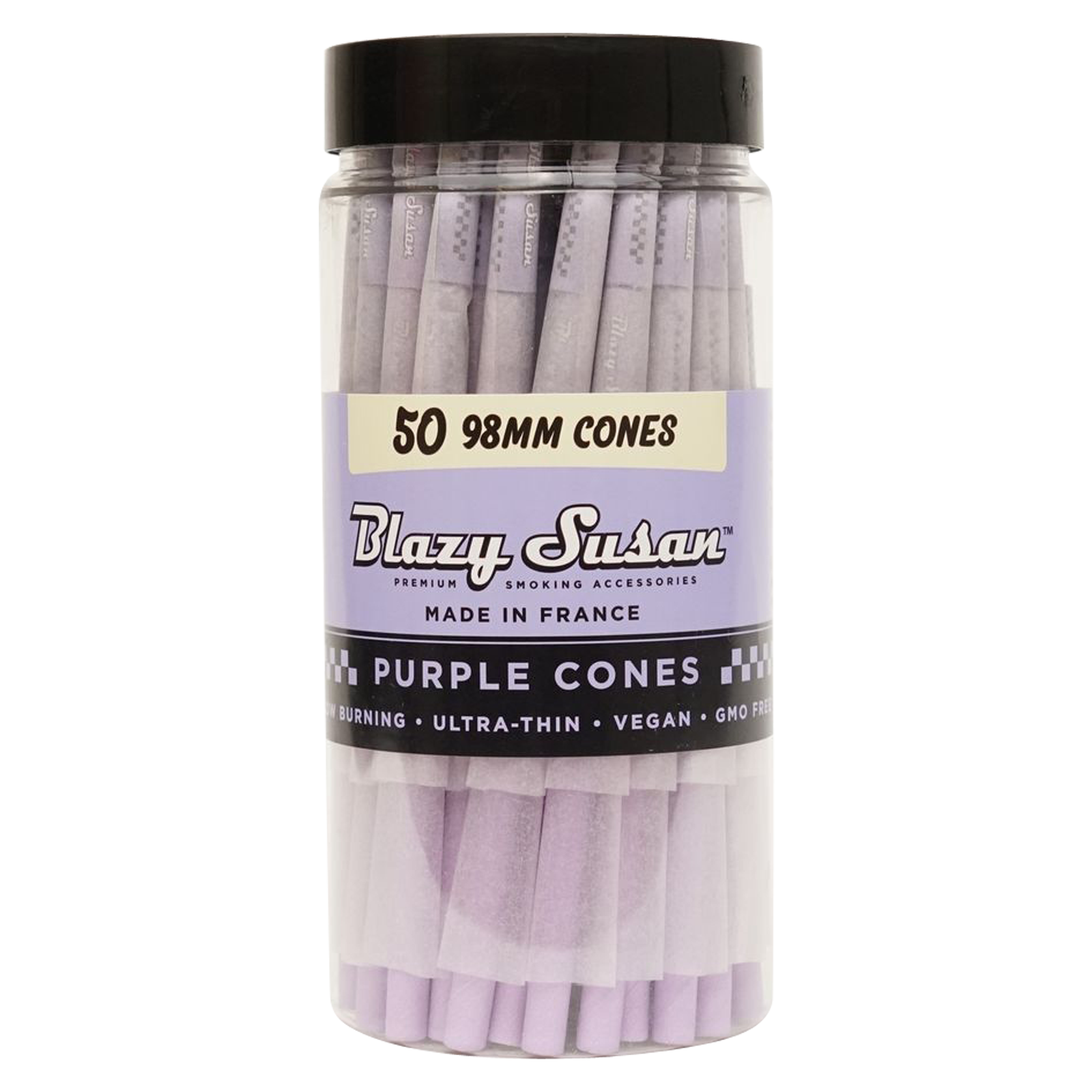 Blazy Susan 50ct 98MM Purple Pre Rolled Cones