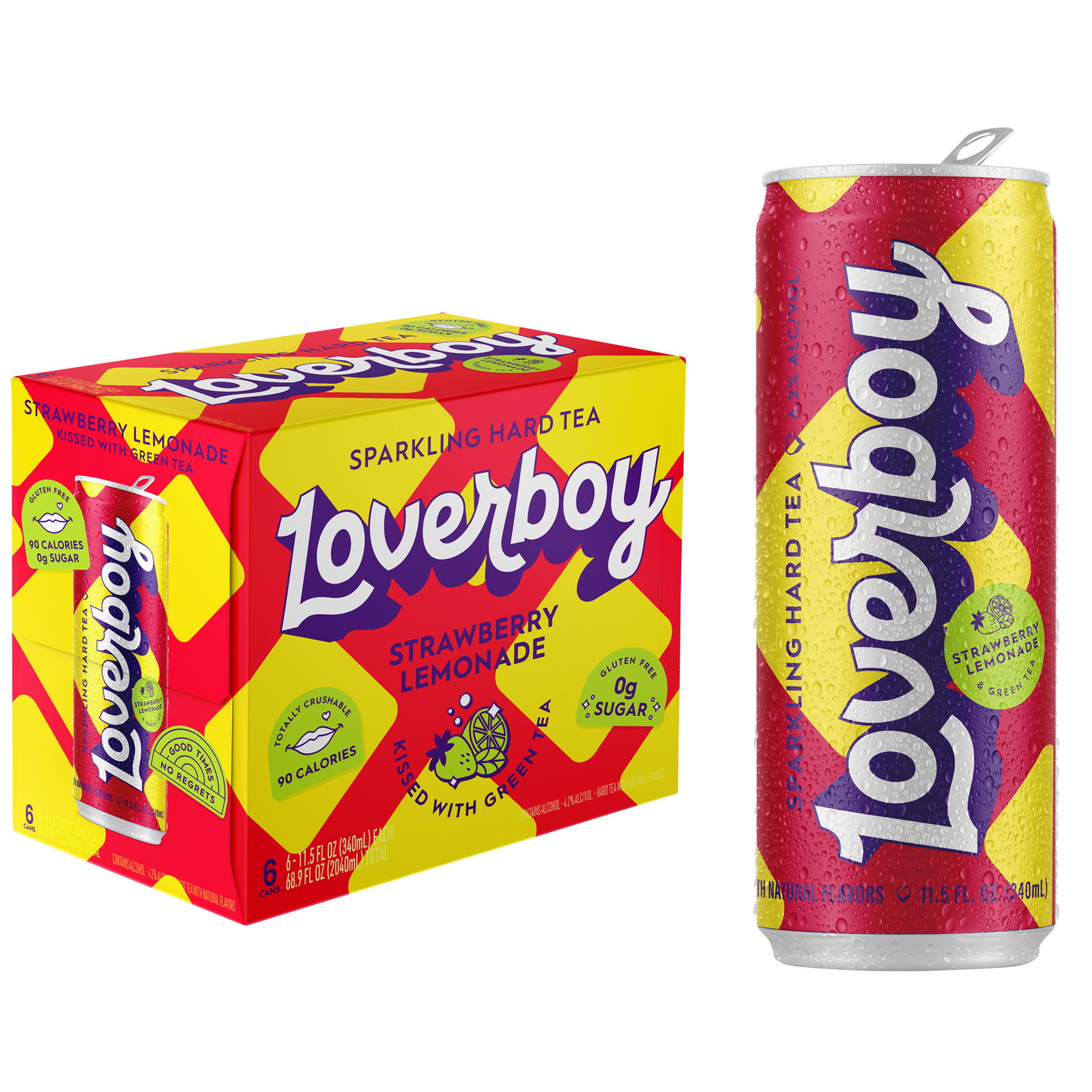 Loverboy Strawberry Lemonade Sparkling Hard Tea 6pk 12oz Can 4.2% ABV