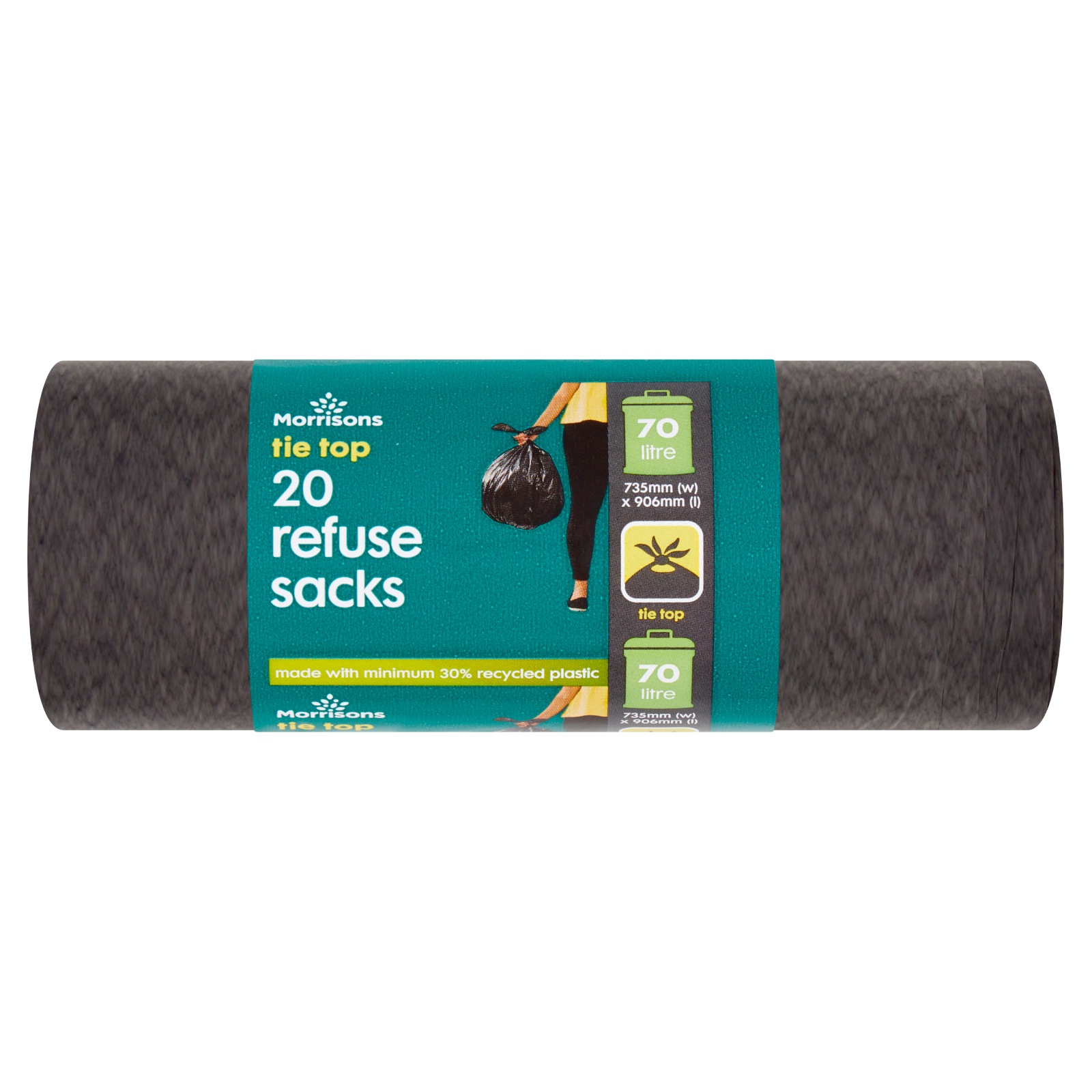 Morrisons Tie Handle Refuse Sacks 70L, 20pcs