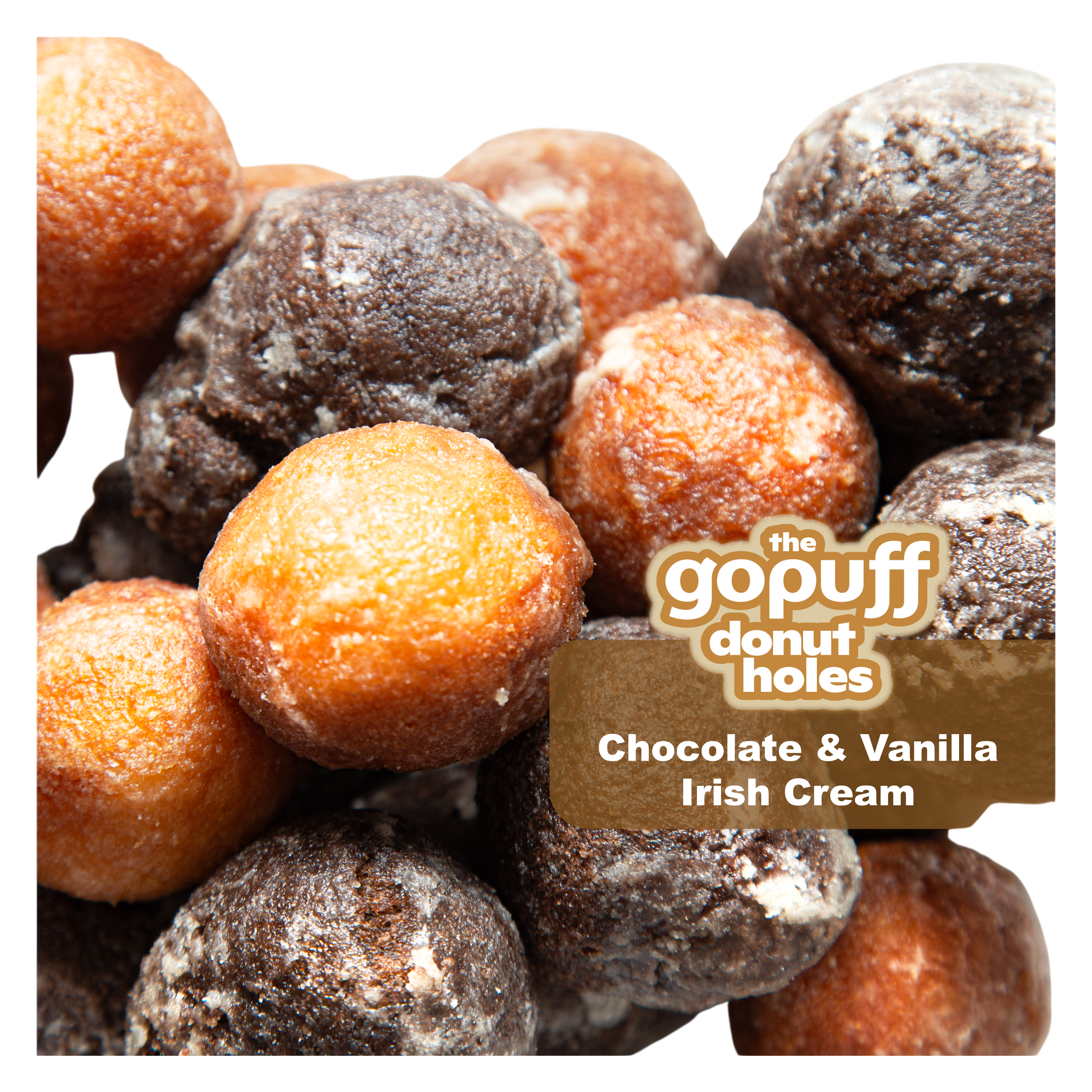 The Gopuff Donut Holes- Chocolate & Vanilla Irish Cream, 11oz