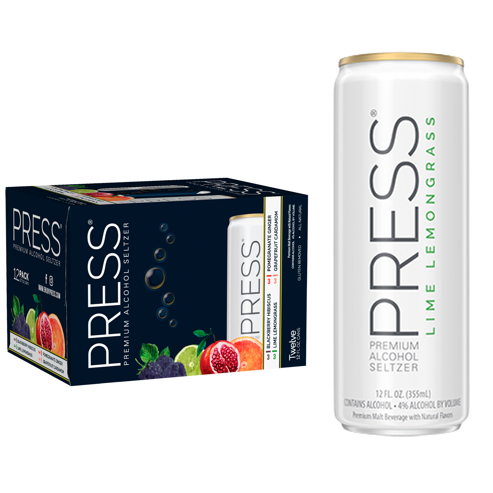 PRESS Signature Variety Hard Seltzer 12pk 12oz Can